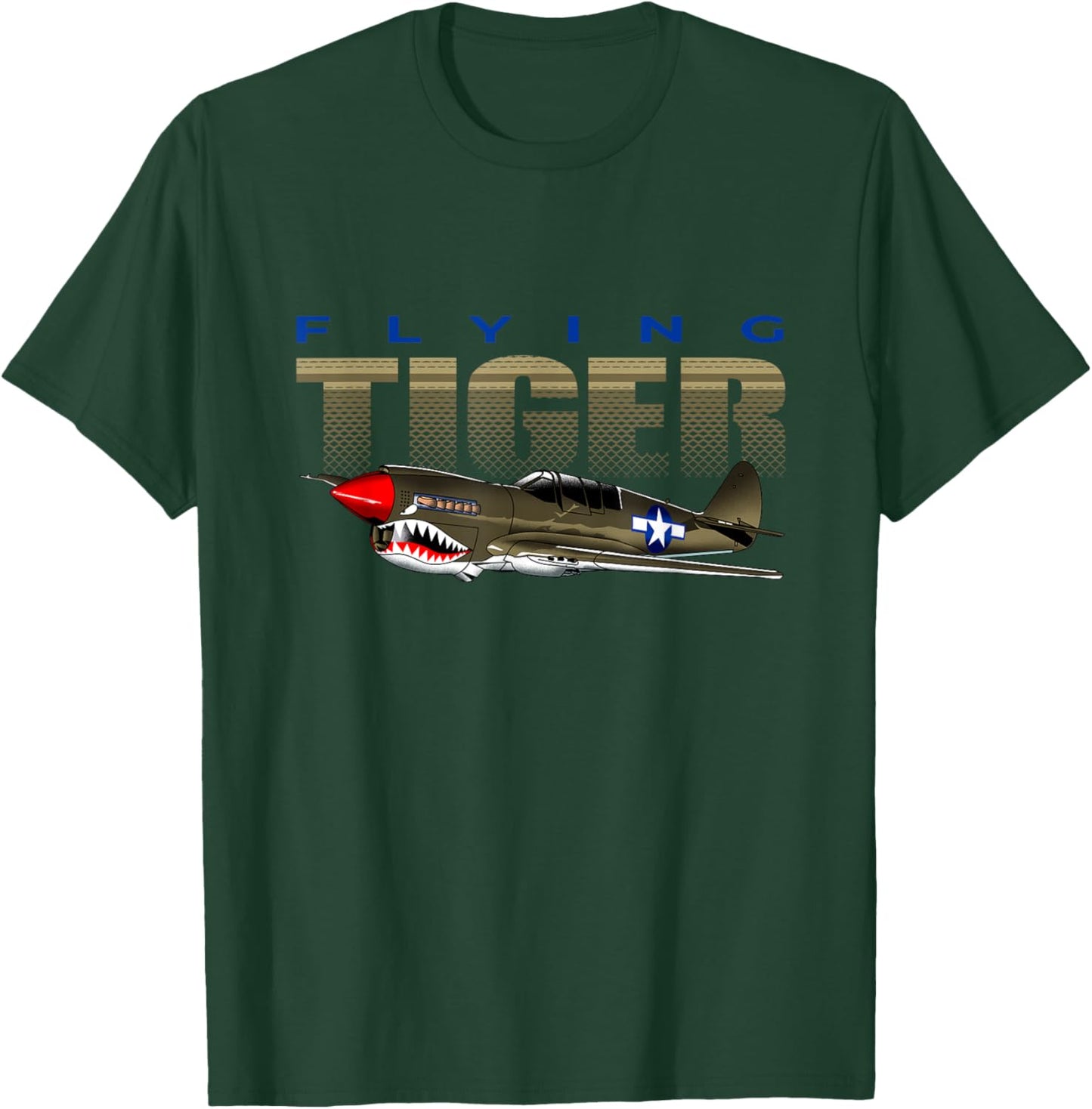 USA Military Vintage Warbird Warhawk Airplane T-Shirt - T-Shirt | Forest