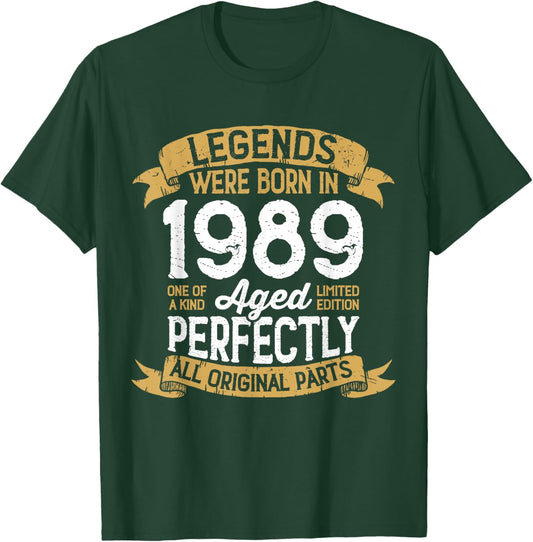 Vintage 1989 Birthday Men Women Legends Were Born in 1989 T-Shirt - T-Shirt | Forest