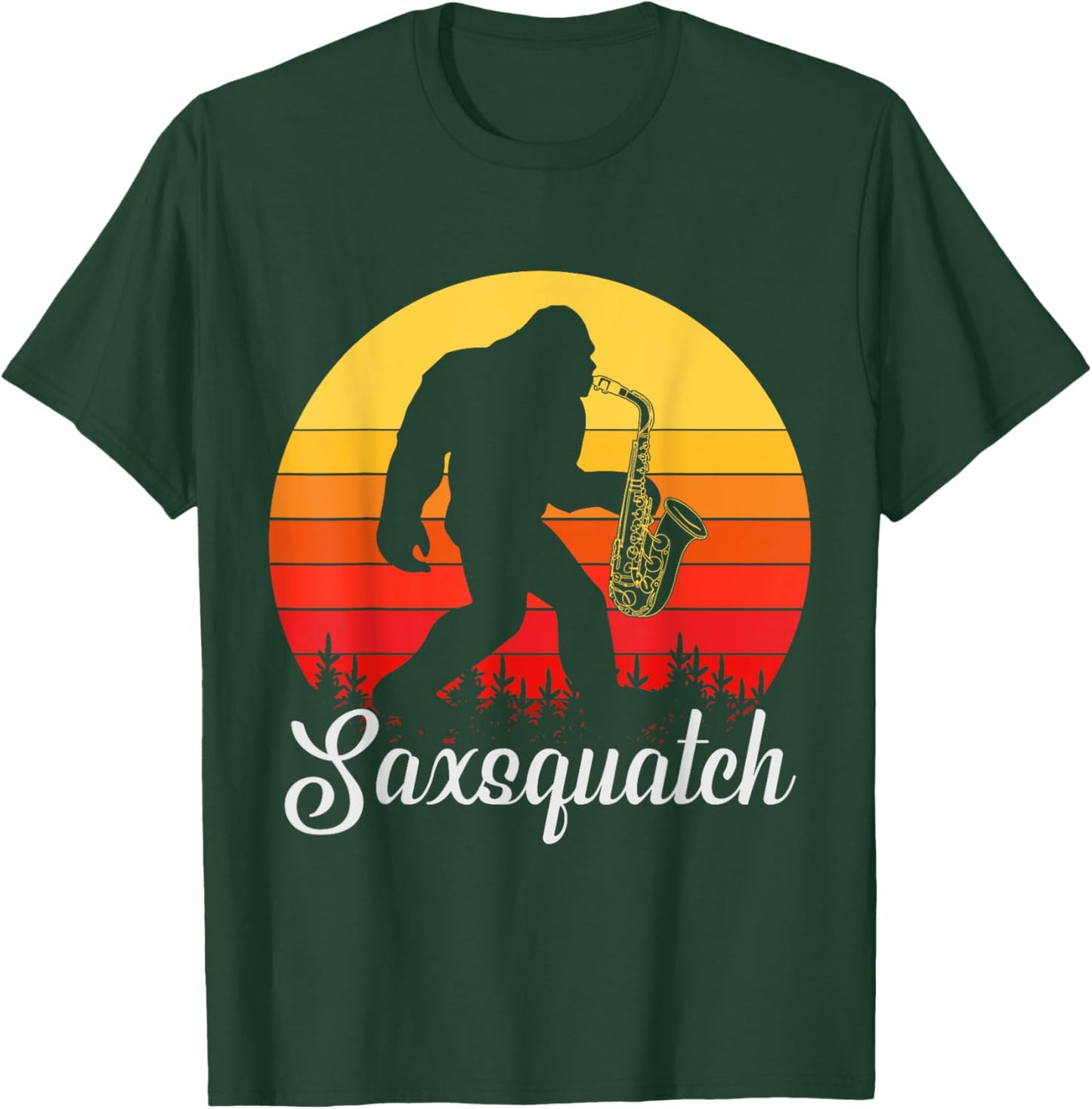Saxsquatch - Funny Bigfoot / Yeti Play On Words T-Shirt - T-Shirt | Forest