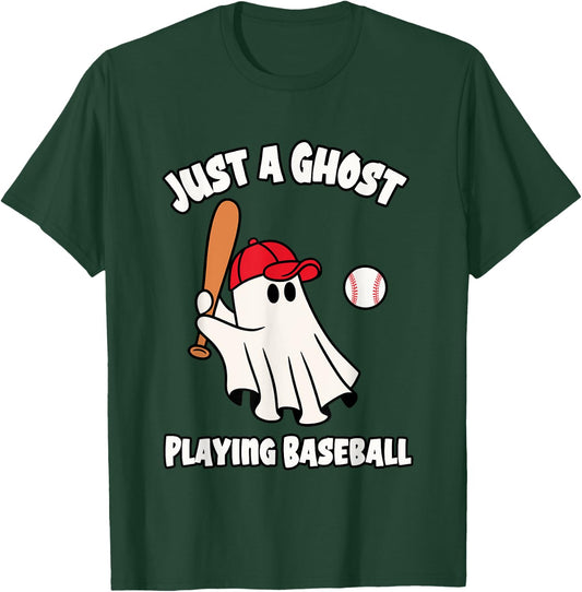 Ghost Playing Baseball Halloween Costume T-Shirt - T-Shirt | Forest
