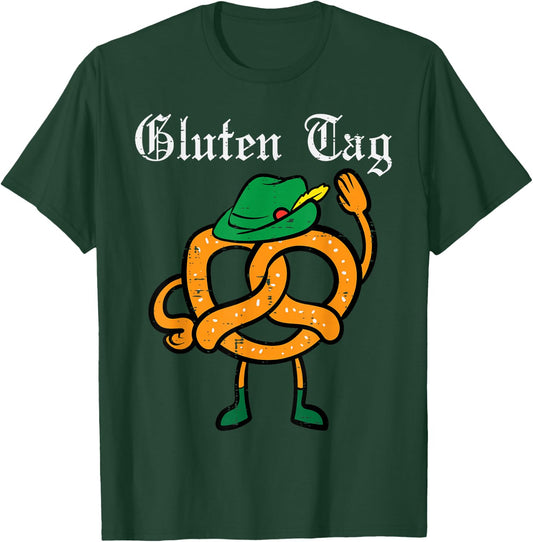 Oktoberfest Pretzel Guten Tag Funny German Women Kids Men T-Shirt - T-Shirt | Forest