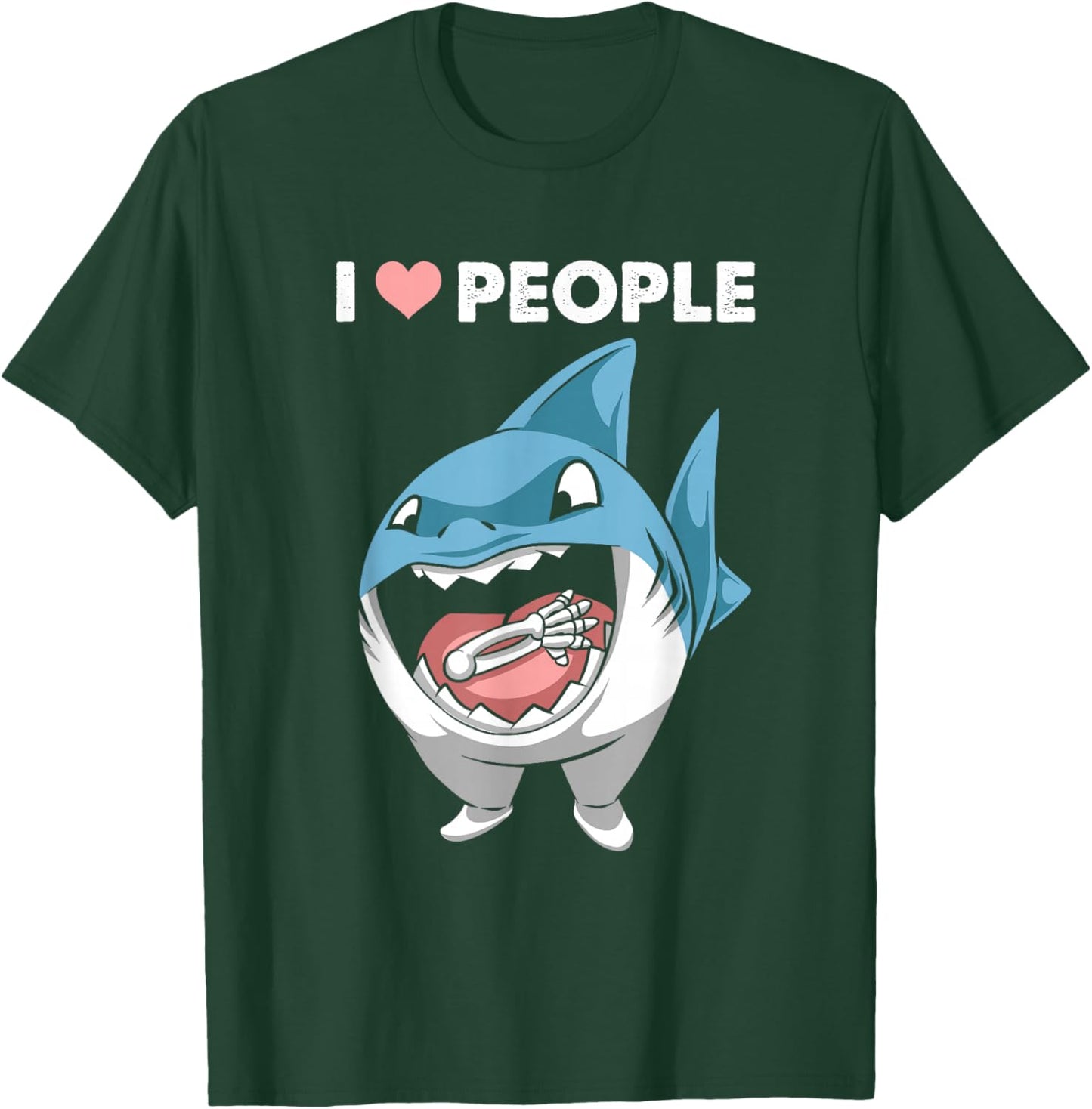 I Love People Sarcasm Shark Fish Maneater Shark Lover Funny T-Shirt - T-Shirt | Forest