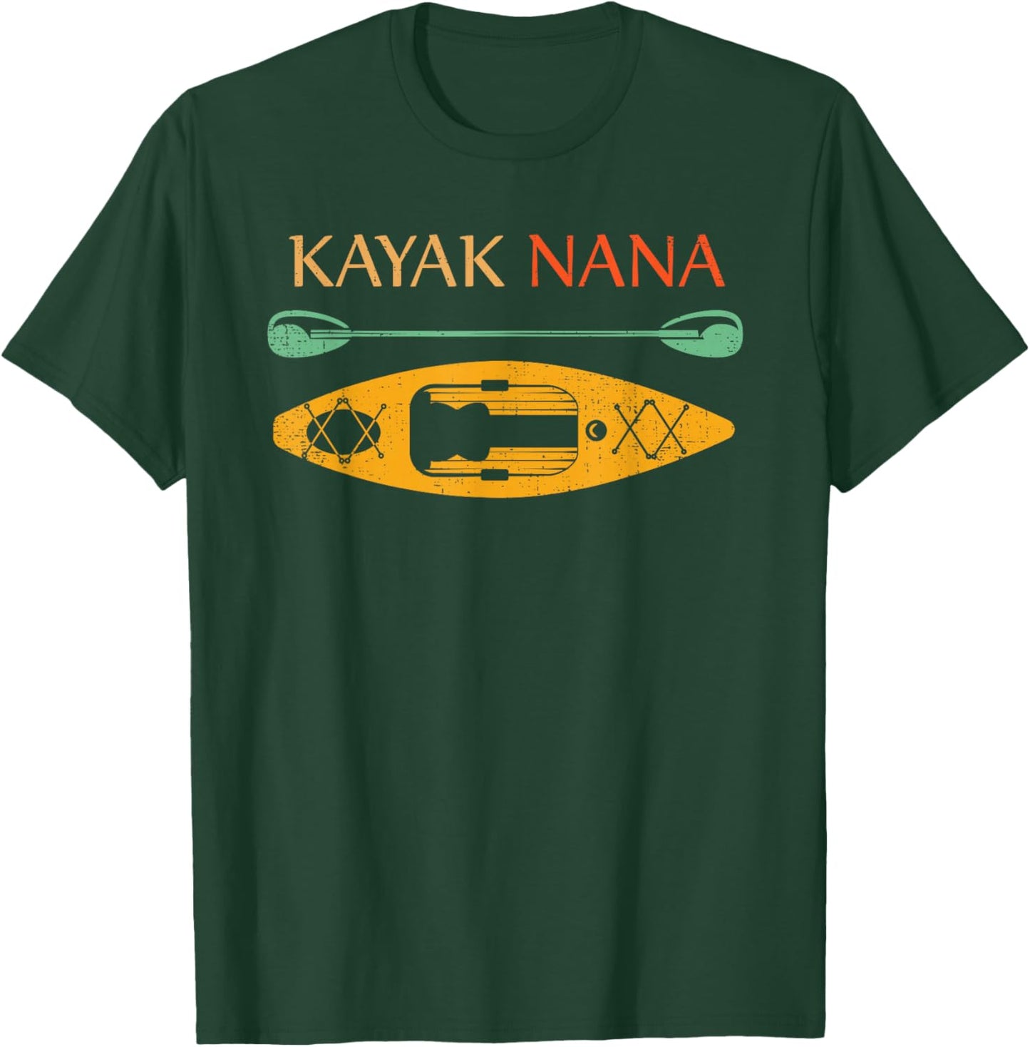 Kayak Nana Kayaker Grandma Kayaking Lake River Grandmother T-Shirt - T-Shirt | Forest