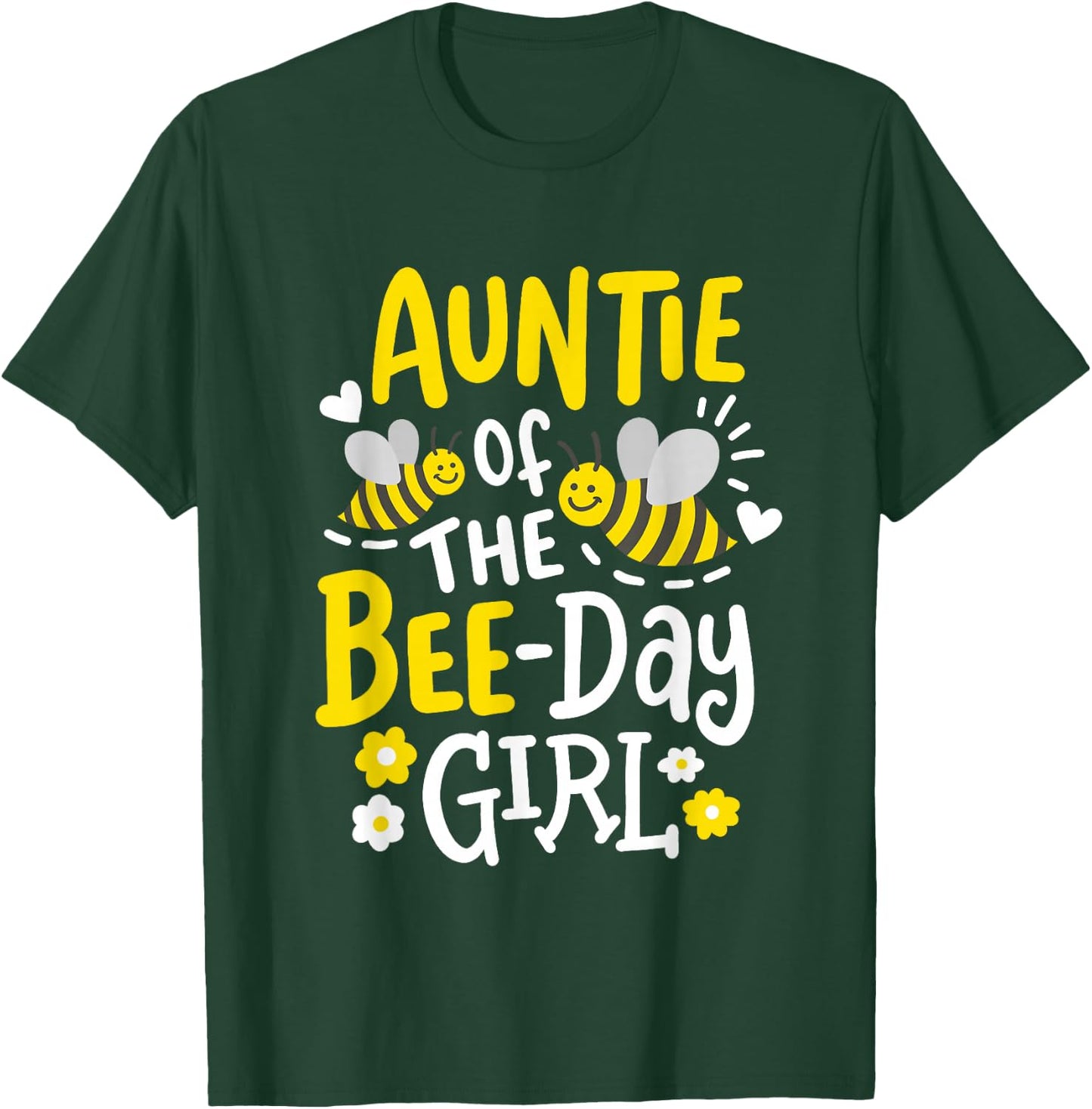 Auntie of The Bee-Day Girl Birthday Party Matching Family T-Shirt - T-Shirt | Forest
