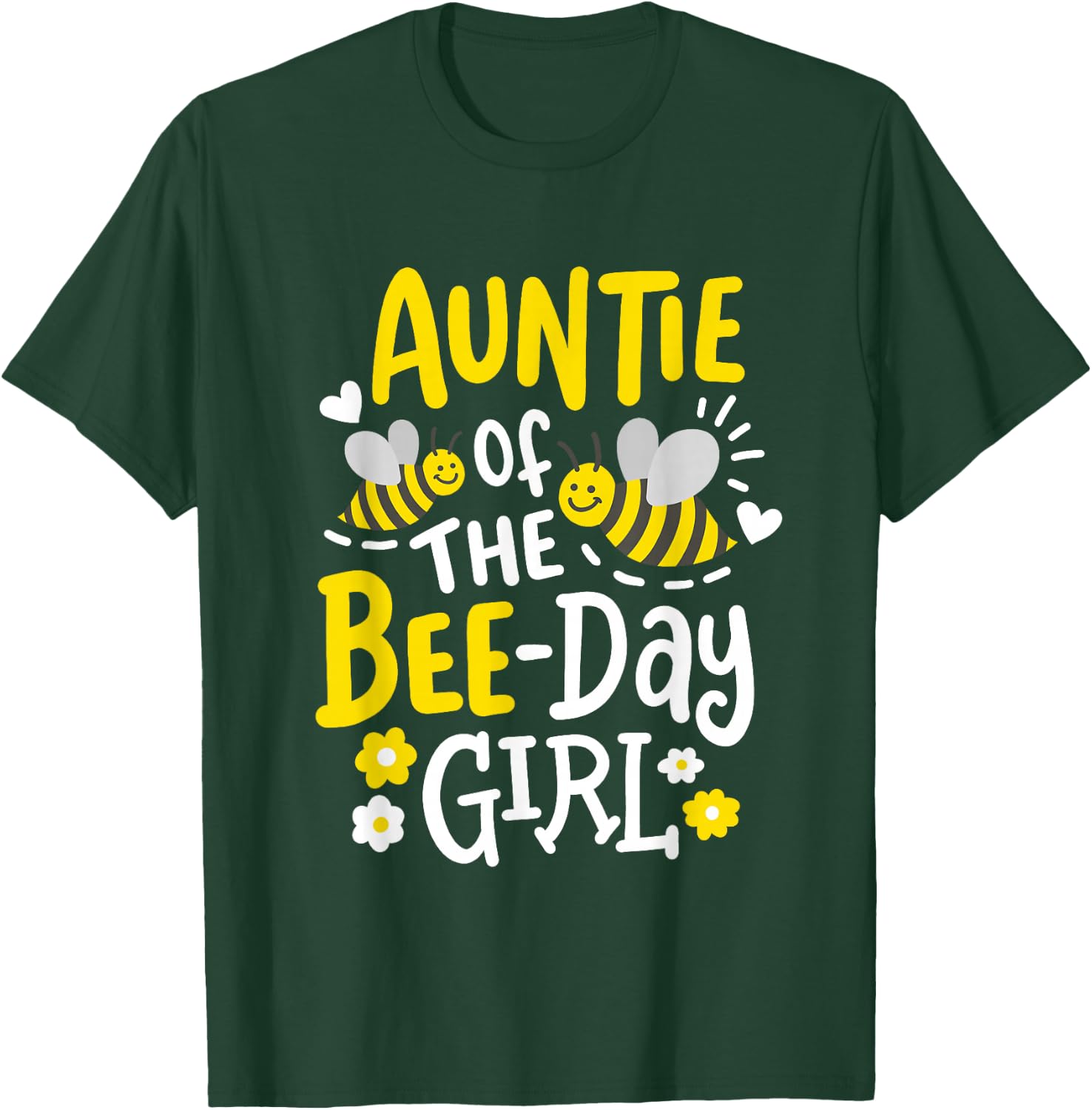 Auntie of The Bee-Day Girl Birthday Party Matching Family T-Shirt - T-Shirt | Forest