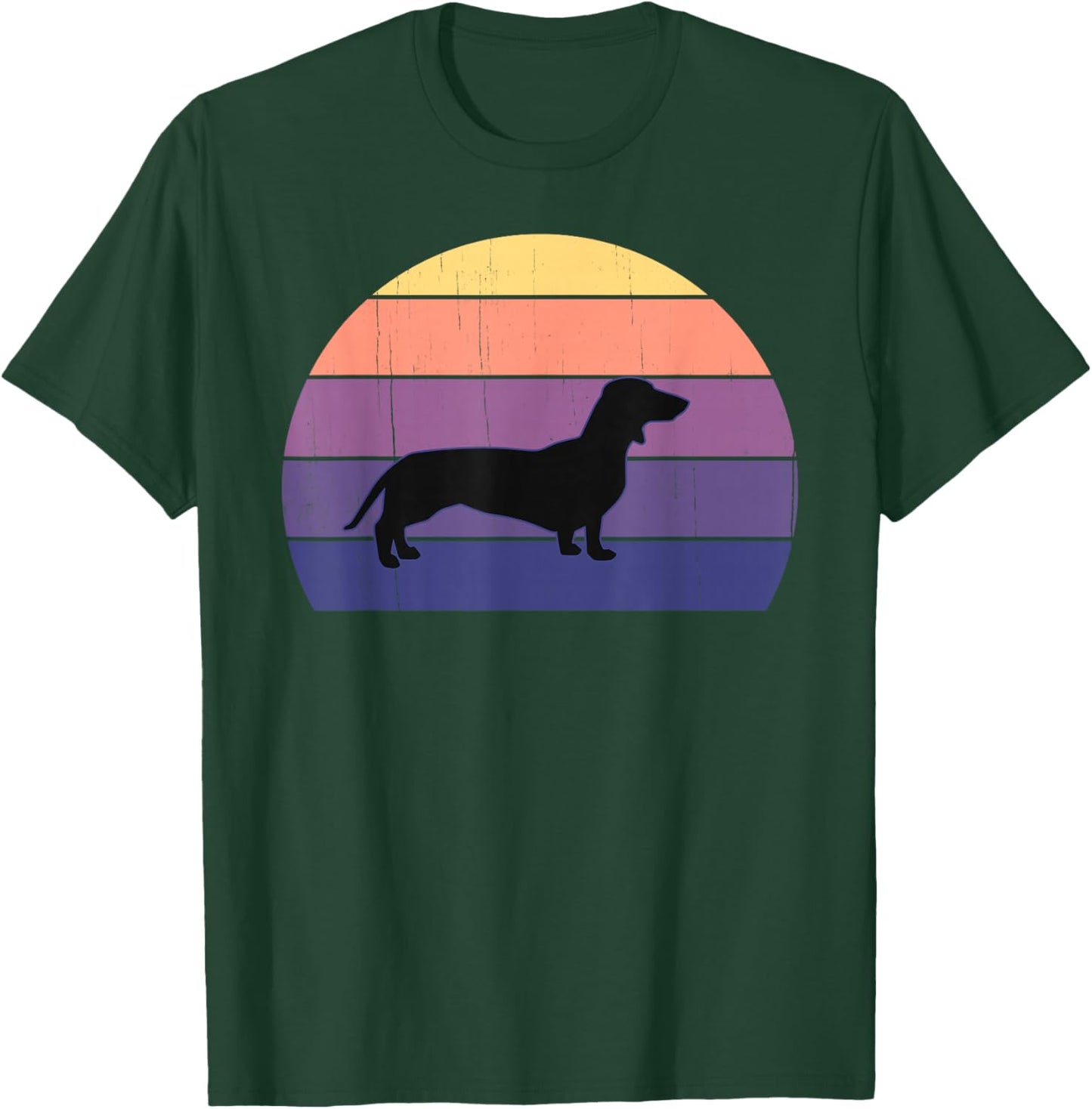 Cool Retro Sunset Dachshunds: Great Dachshund Owner/Lover T-Shirt - T-Shirt | Forest