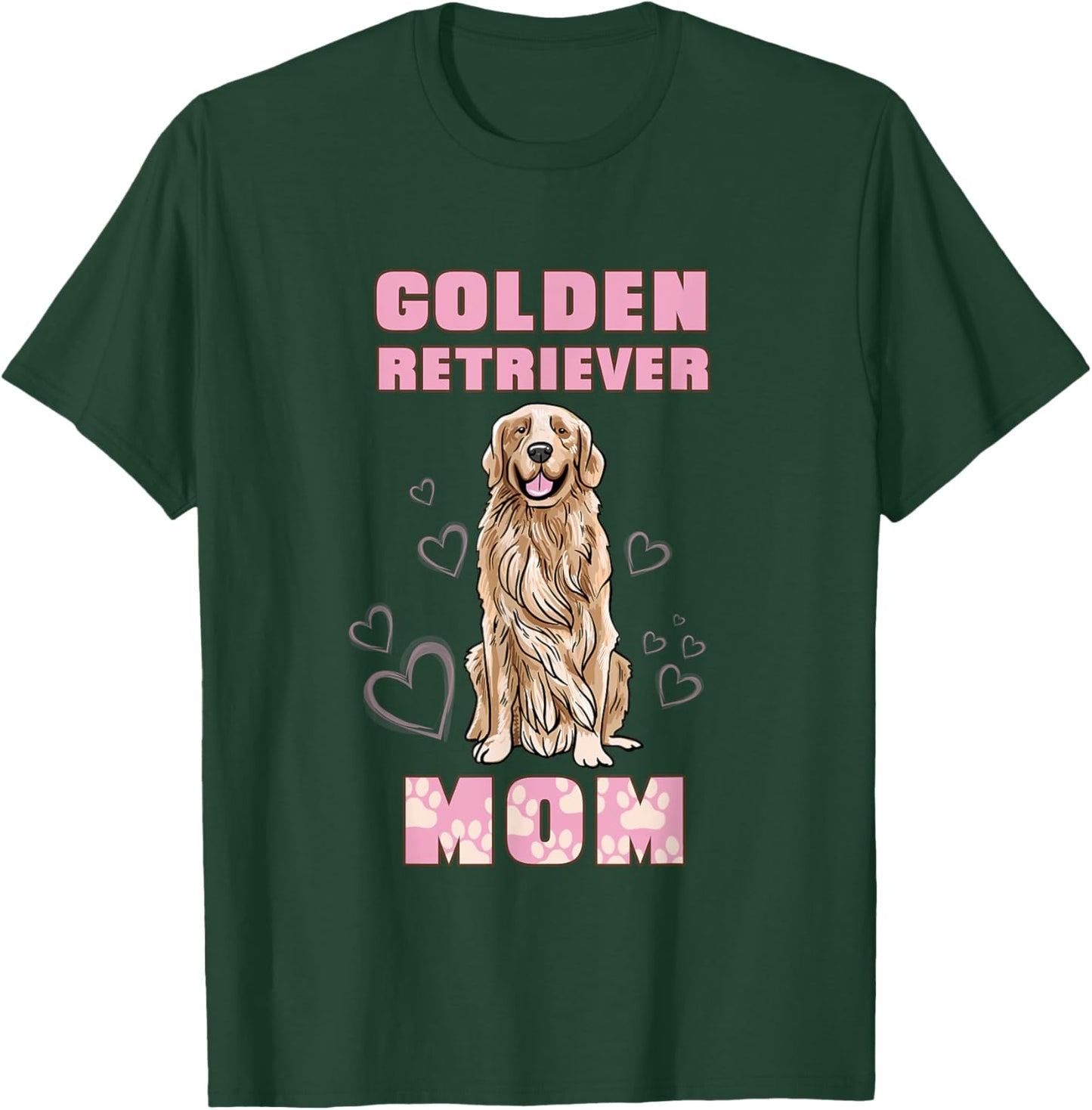 Golden Retriever Mom Dog Illustration Golden Retriever Owner T-Shirt - T-Shirt | Forest