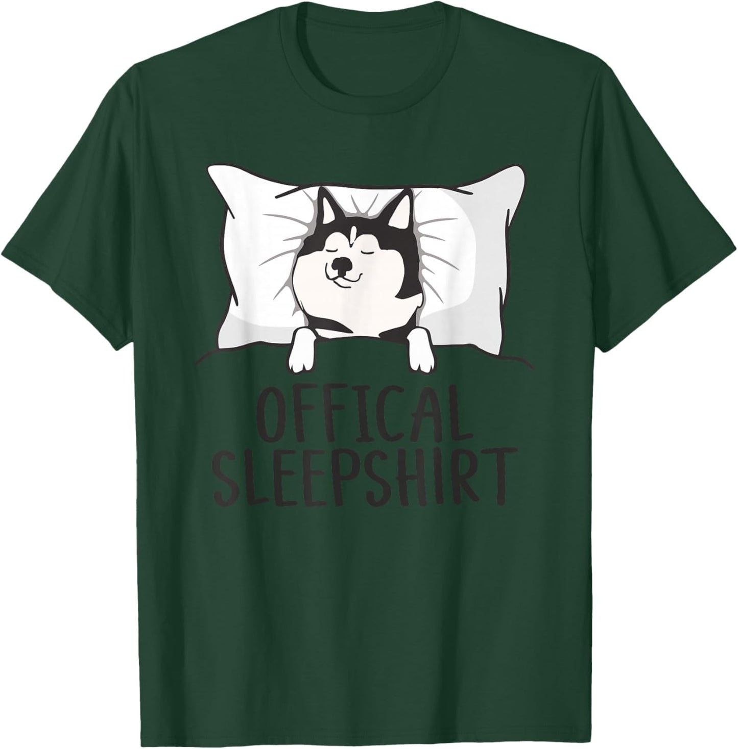 Husky Dog Pajama Funny Husky Official Sleepshirt Mom Dad Kid T-Shirt - T-Shirt | Forest