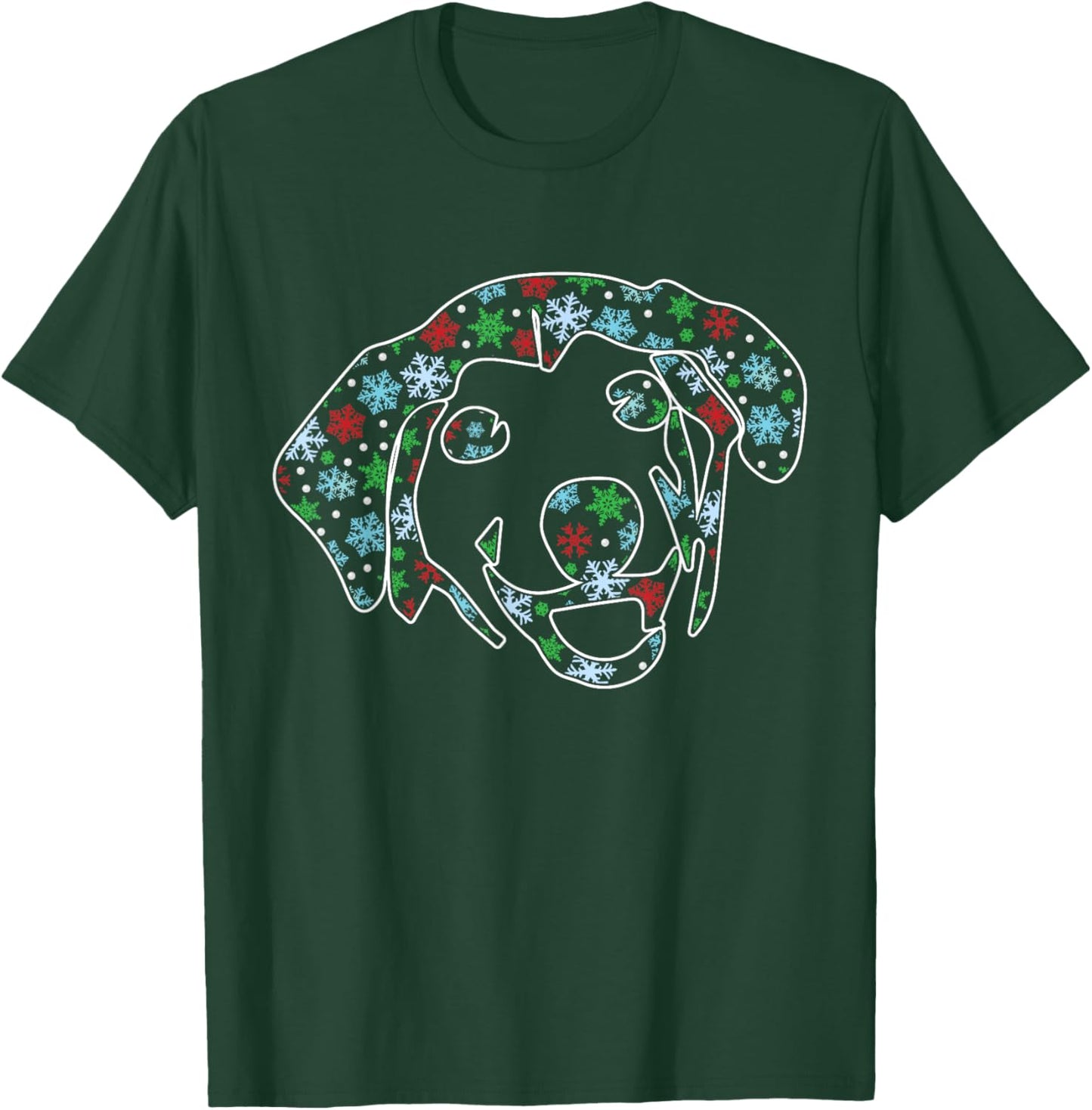 Dog Face Christmas Pattern Cute Puppy Pet Lover X-Mas Pajama T-Shirt - T-Shirt | Forest