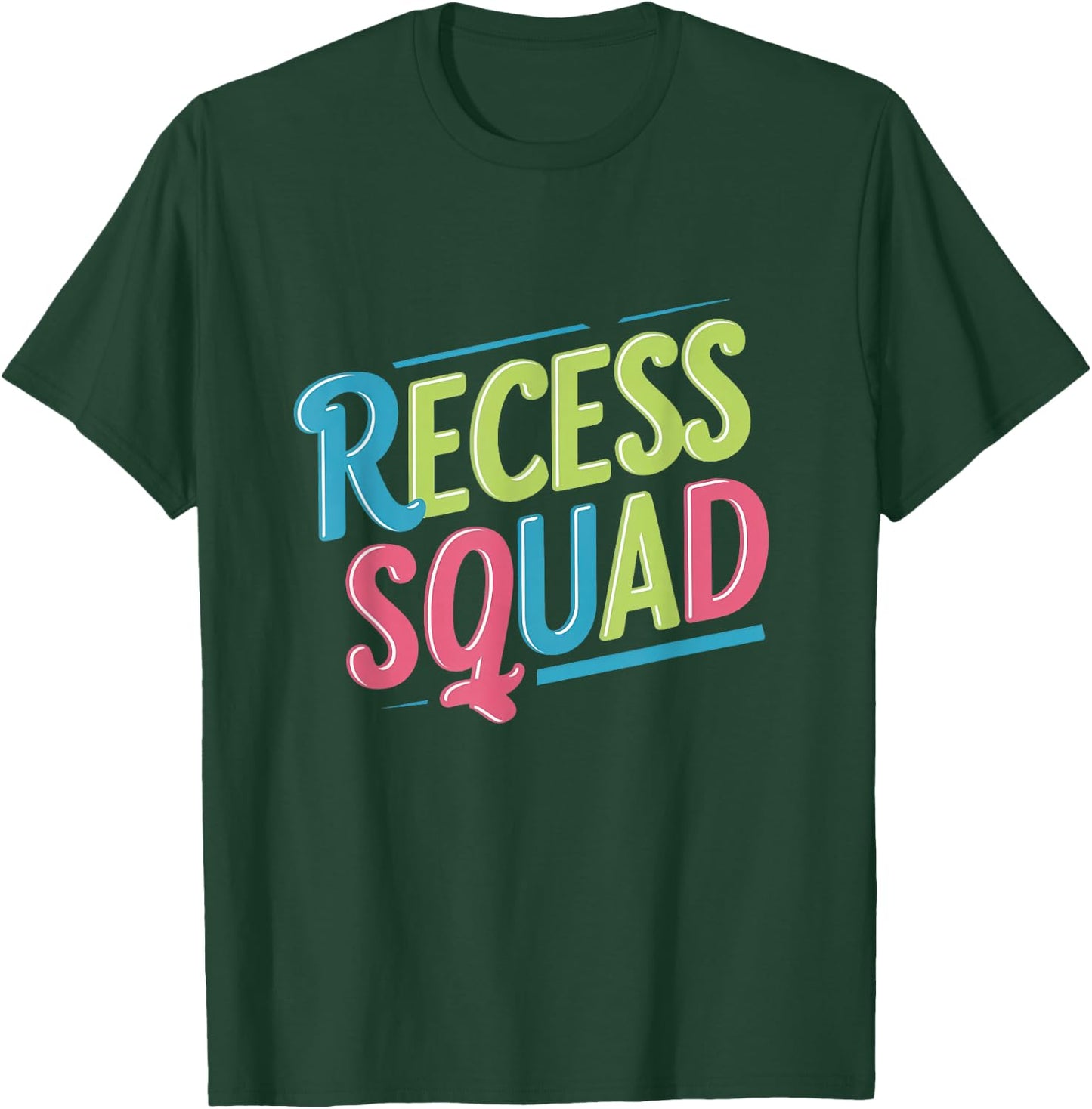Recess Crew Squad Teachers Students Monitor Back to School T-Shirt - T-Shirt | Forest