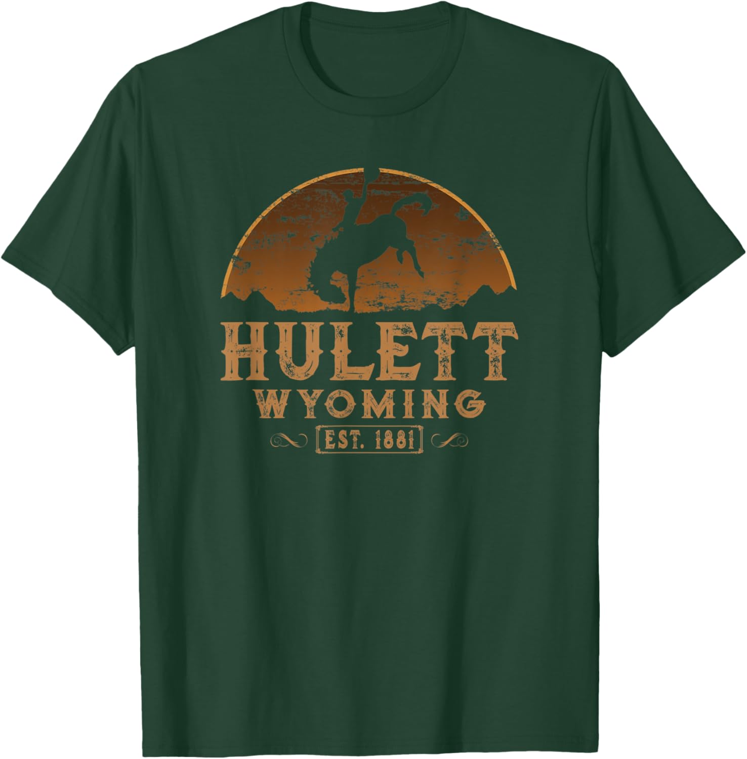 Hulett Wyoming WY Wild West Rodeo Cowboy T-Shirt - T-Shirt | Forest