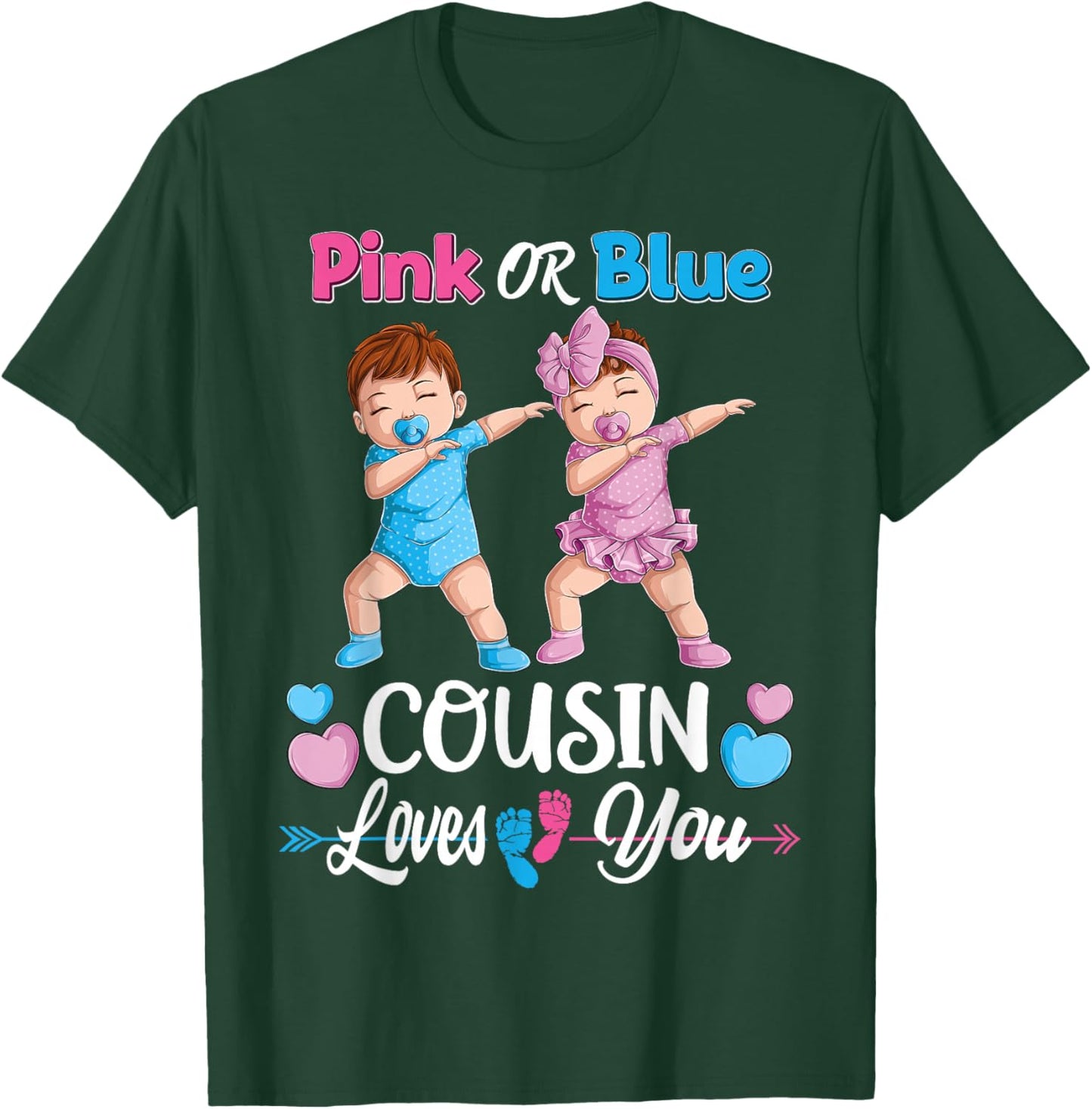 Pink Or Blue Cousin Loves You Baby Gender Reveal Party Women T-Shirt - T-Shirt | Forest