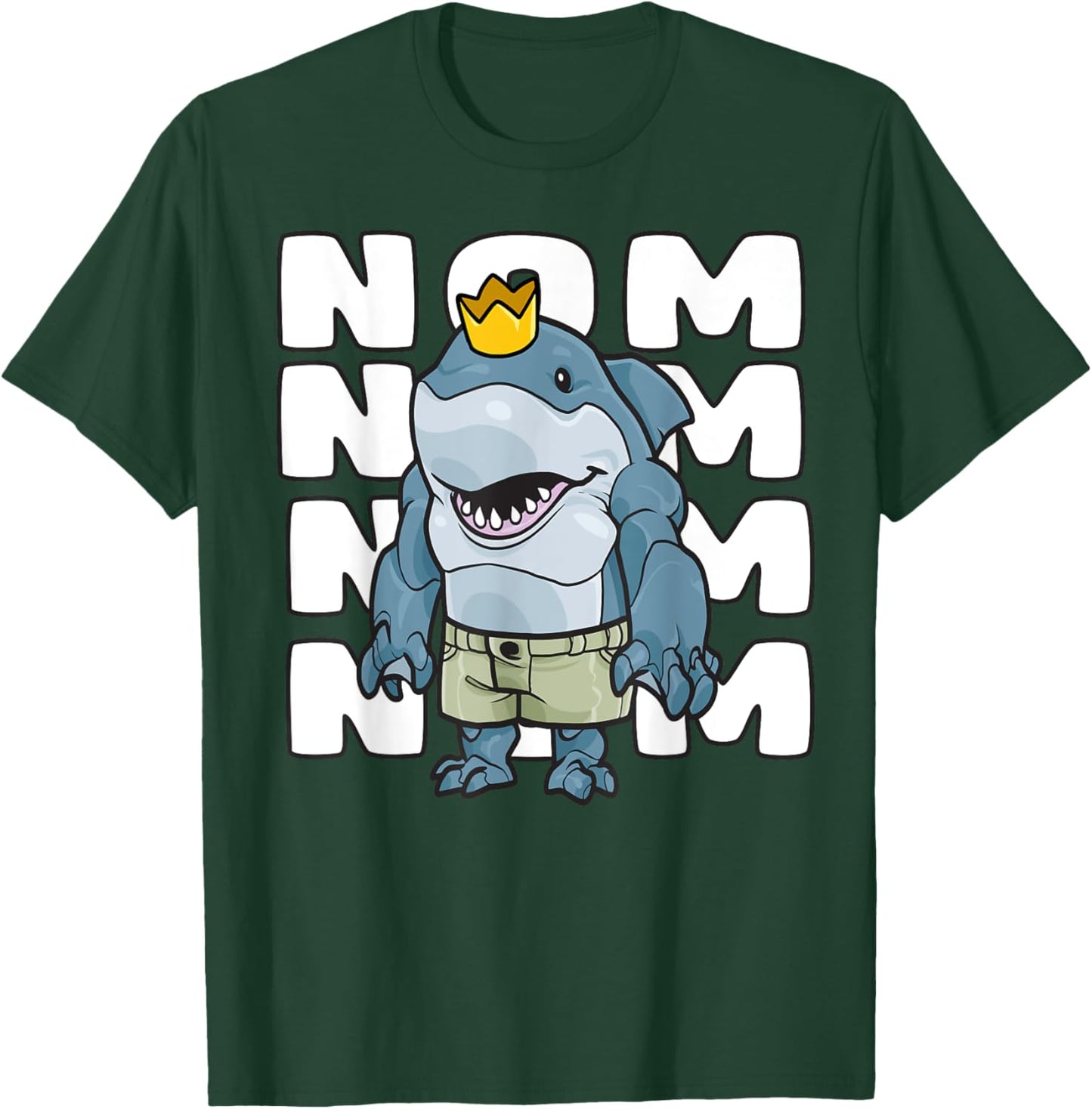 King of the Ocean Hungry Shark Baby Nom Nom Summer Camp Crew Men Women Kids T-Shirt - T-Shirt | Forest