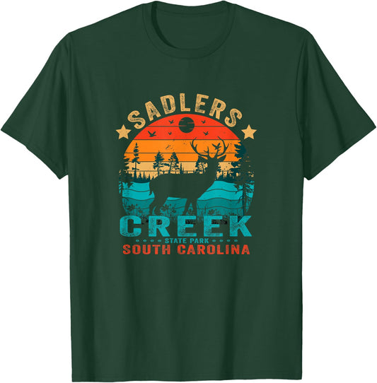 Sadlers Creek State Park South Carolina USA Retro Sunset T-Shirt - T-Shirt | Forest