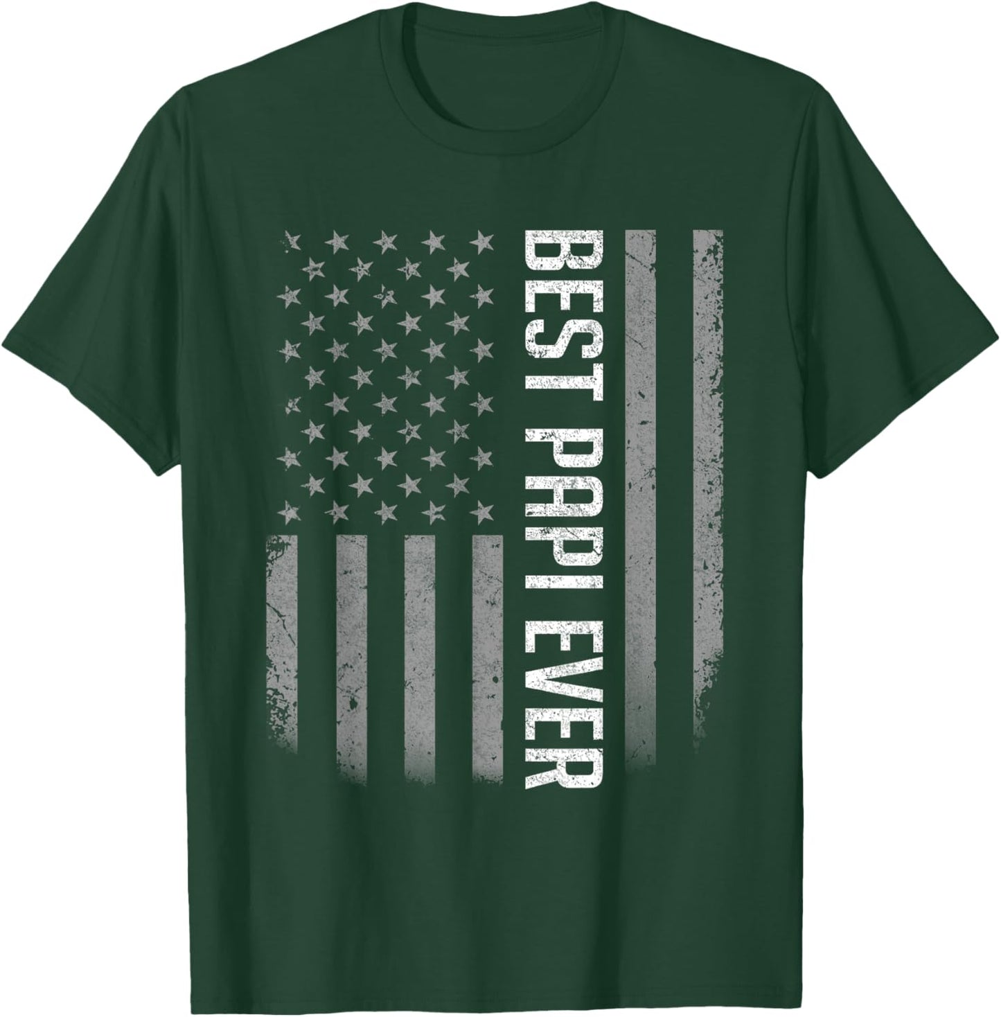 American Flag Dad Shirt Gift Father's day Best Papi Ever T-Shirt - T-Shirt | Forest
