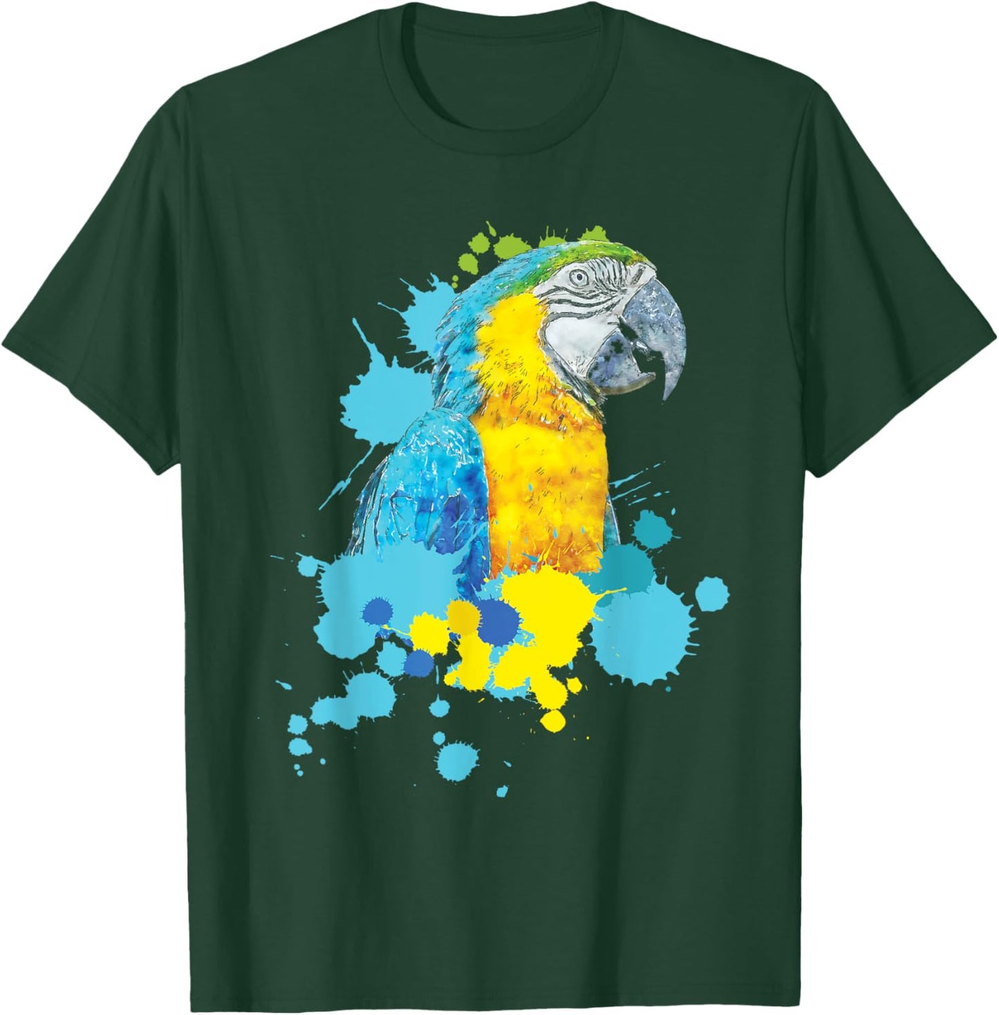 Artistic Macaw Art - Parrot Lover Birdwatcher Zookeeper T-Shirt - T-Shirt | Forest