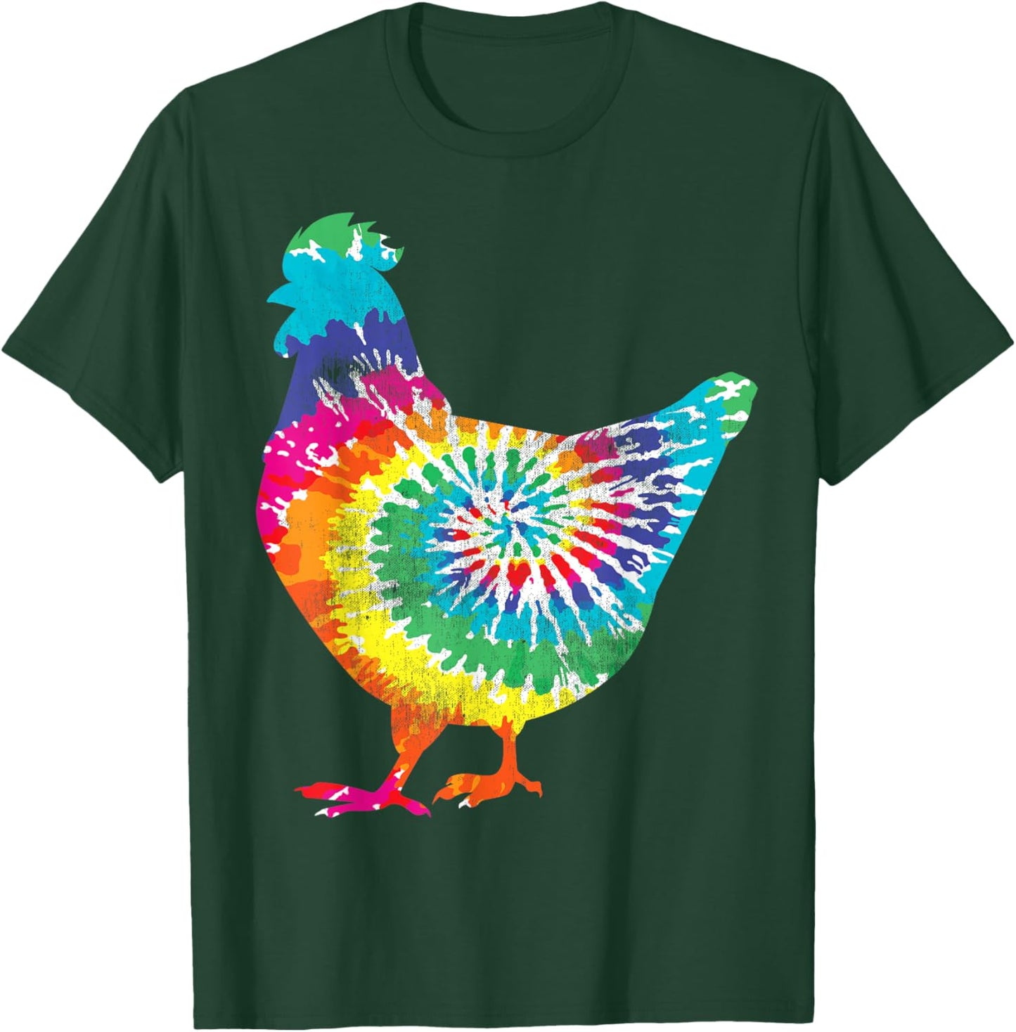 Tie Dye Chicken For Hippy Farmer Hobby Farm T-Shirt - T-Shirt | Forest