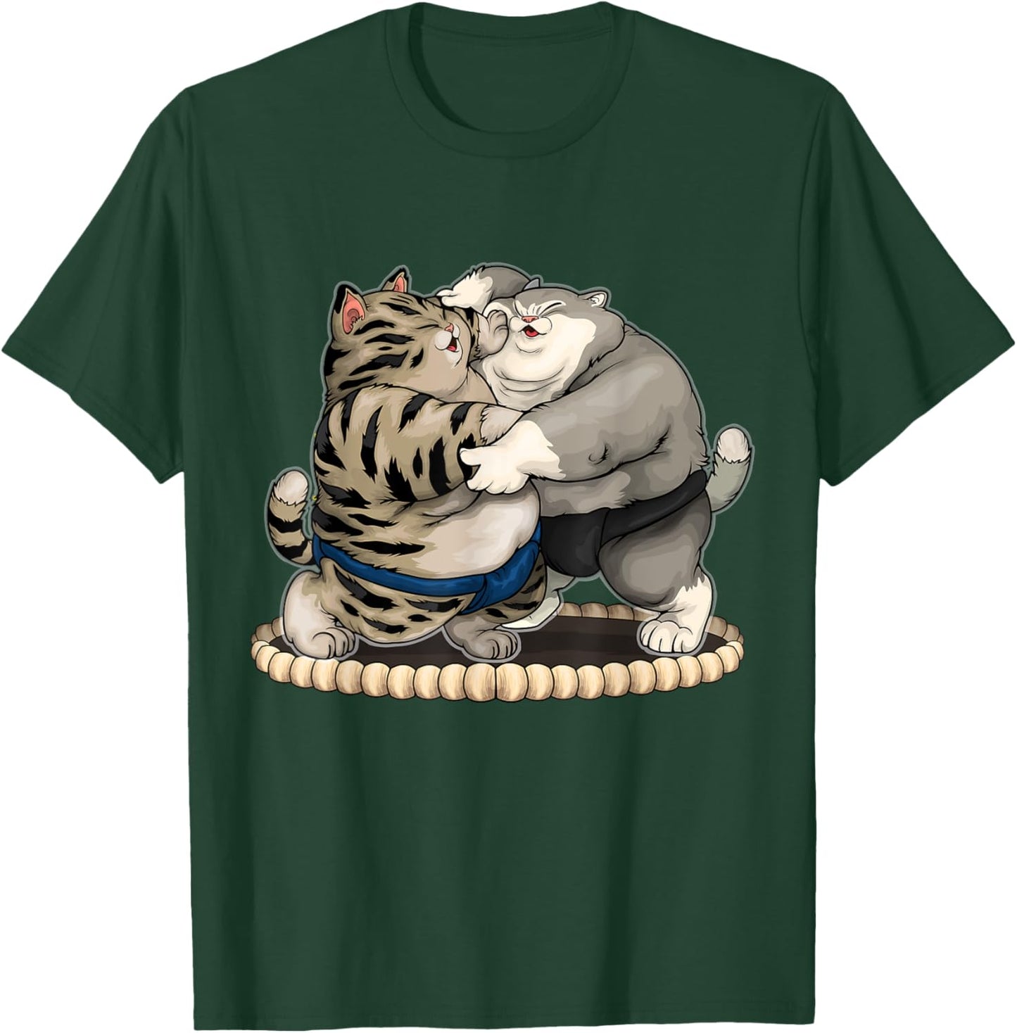 Funny Fat Sumo Wrestler Cats T-Shirt - T-Shirt | Forest