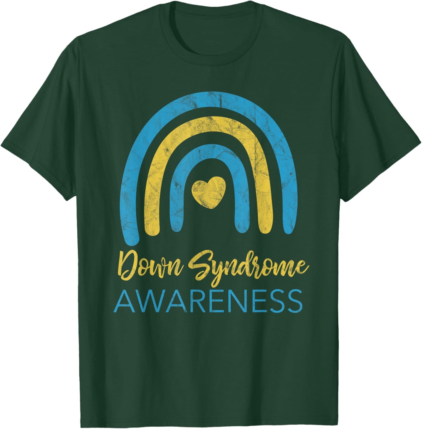 National Down Syndrome Awareness Month Retro Rainbow T21 T-Shirt - T-Shirt | Forest