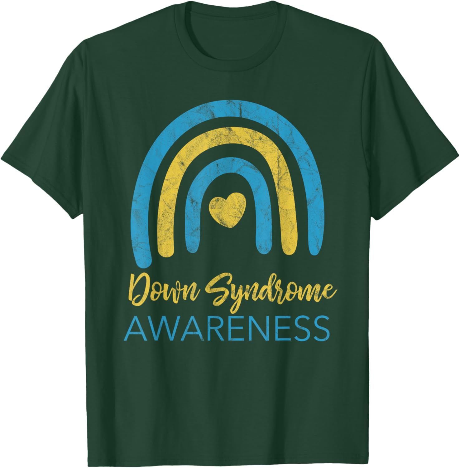 National Down Syndrome Awareness Month Retro Rainbow T21 T-Shirt - T-Shirt | Forest