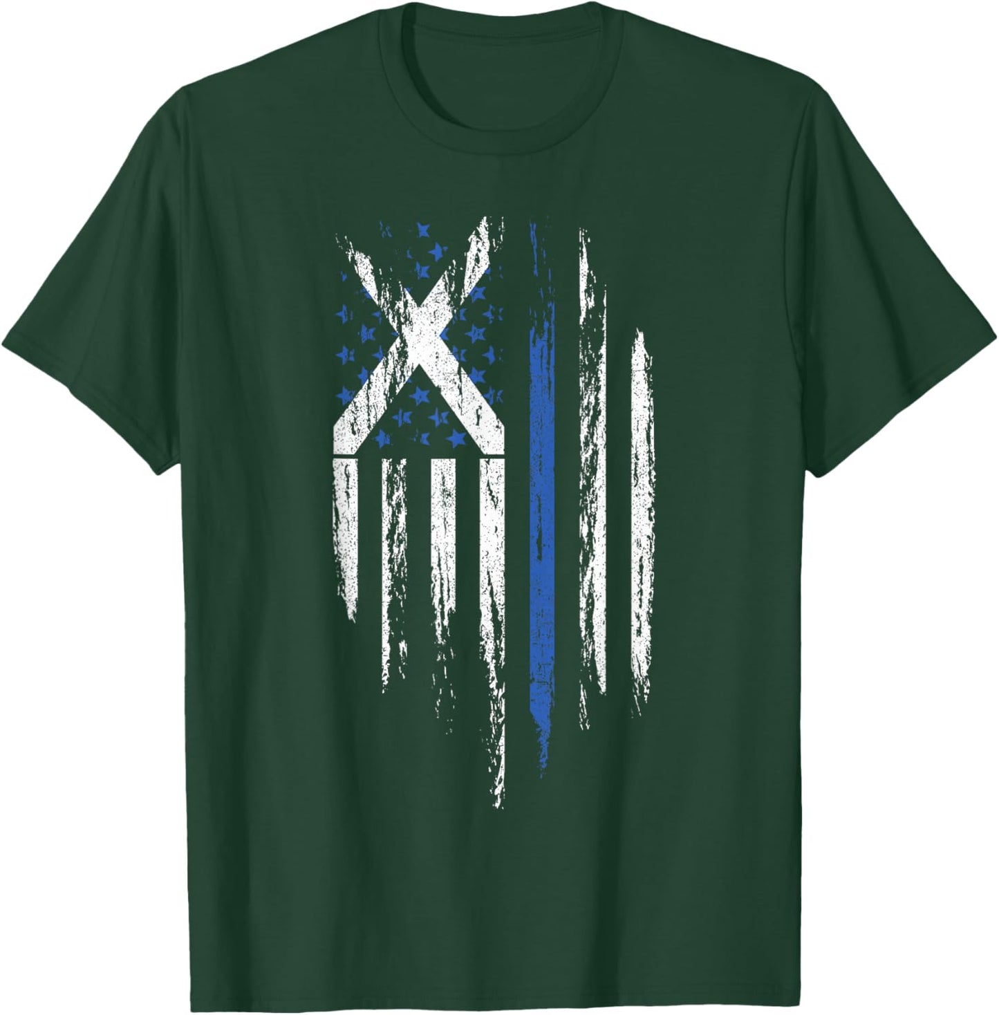 Scottish American Flag Combo Scotland USA Saltire Gift T-Shirt - T-Shirt | Forest