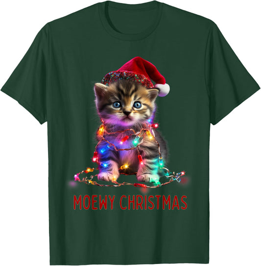 Moewy Christmas - Cat Xmas T-Shirt - T-Shirt | Forest