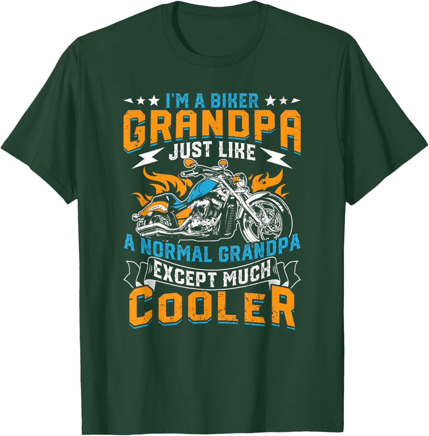 Cool grandpa motorcycle Gift T-Shirt - T-Shirt | Forest