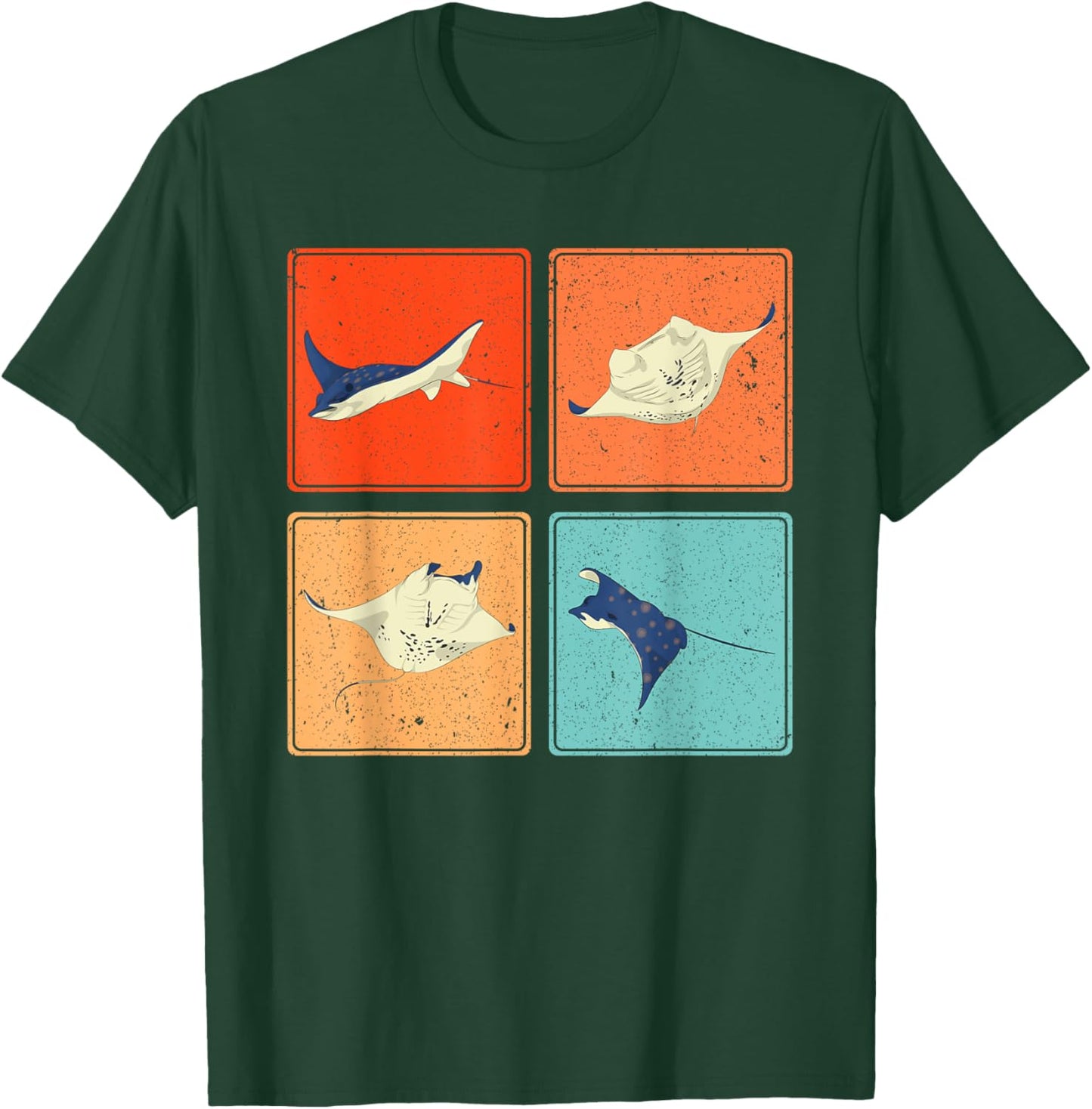 Pop Art Stingray Aquarium Animal Scuba Diver Ocean Manta Ray T-Shirt - T-Shirt | Forest
