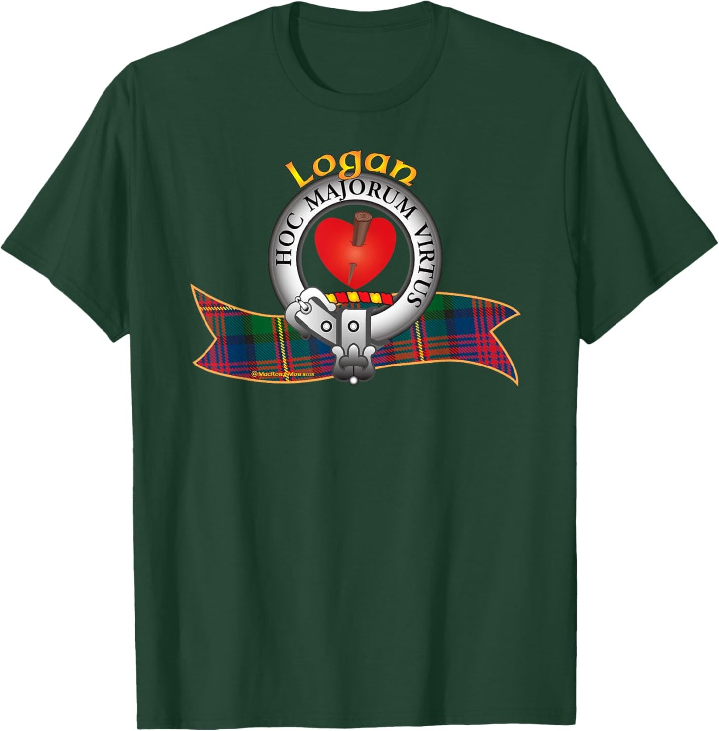 Logan Clan Tartan Crest Motto T-Shirt - T-Shirt | Forest