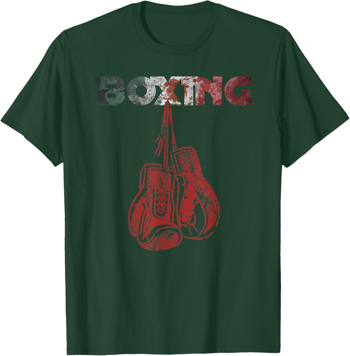 Retro Love Red Boxing Gloves Mexican Vintage style boxing T-Shirt - T-Shirt | Forest