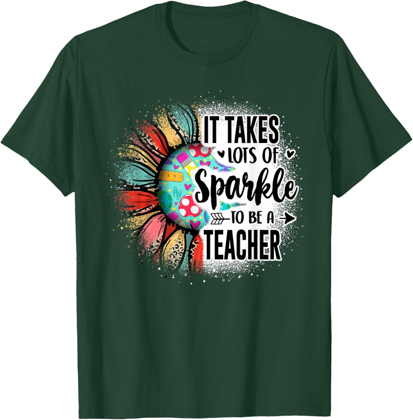 It Take Lots Of Sparkle To Be A Teacher With Sunflower T-Shirt - T-Shirt | Forest