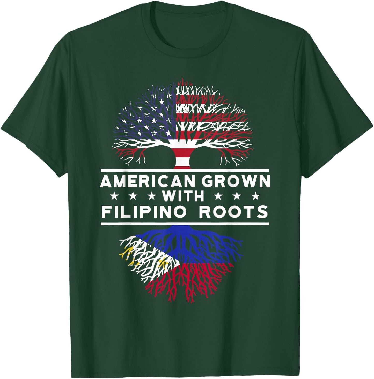 American Grown with Filipino Roots - Philippines T-Shirt - T-Shirt | Forest