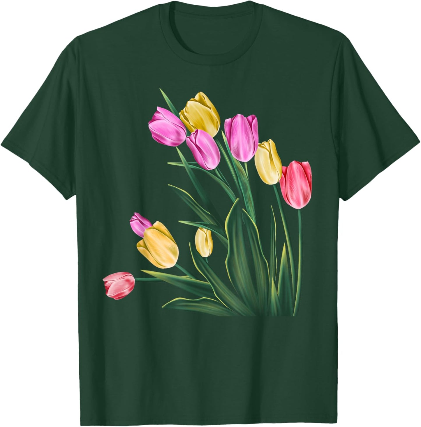 Wonderful Lovely Nature Spring Tulips Flower Plant Gardening T-Shirt - T-Shirt | Forest