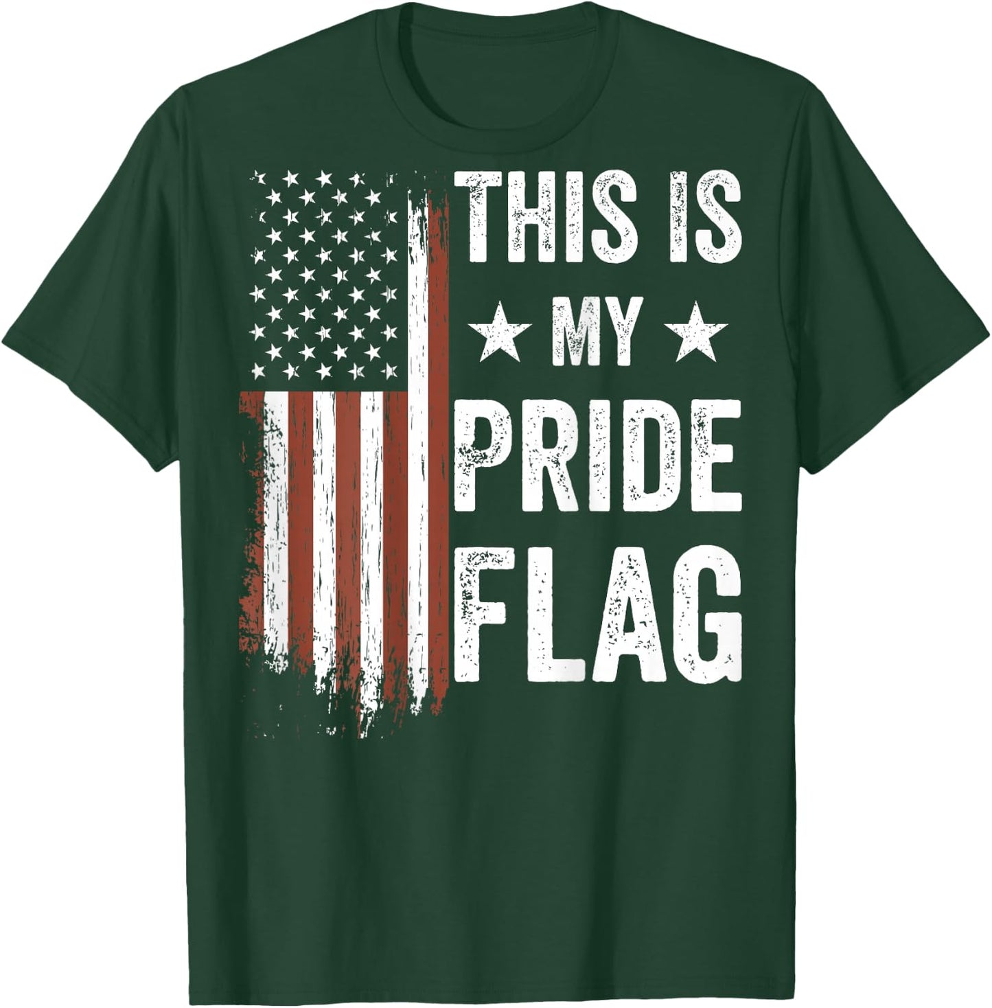 This is My Pride Flag American Patriotic 4th of July (Back) T-Shirt - T-Shirt | Forest