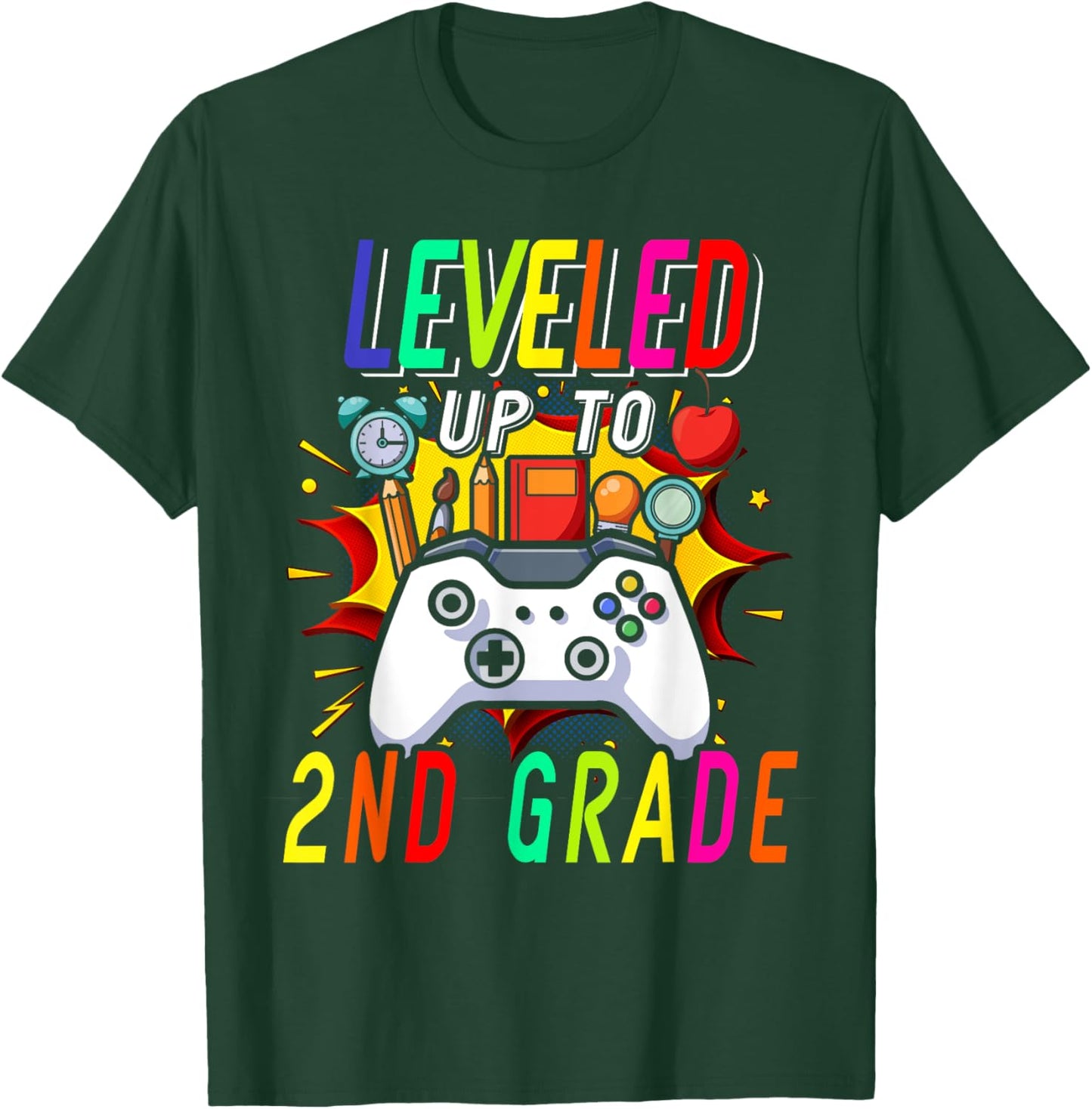 Welcome Back To School Funny Leveled Up To Second Grade T-Shirt - T-Shirt | Forest