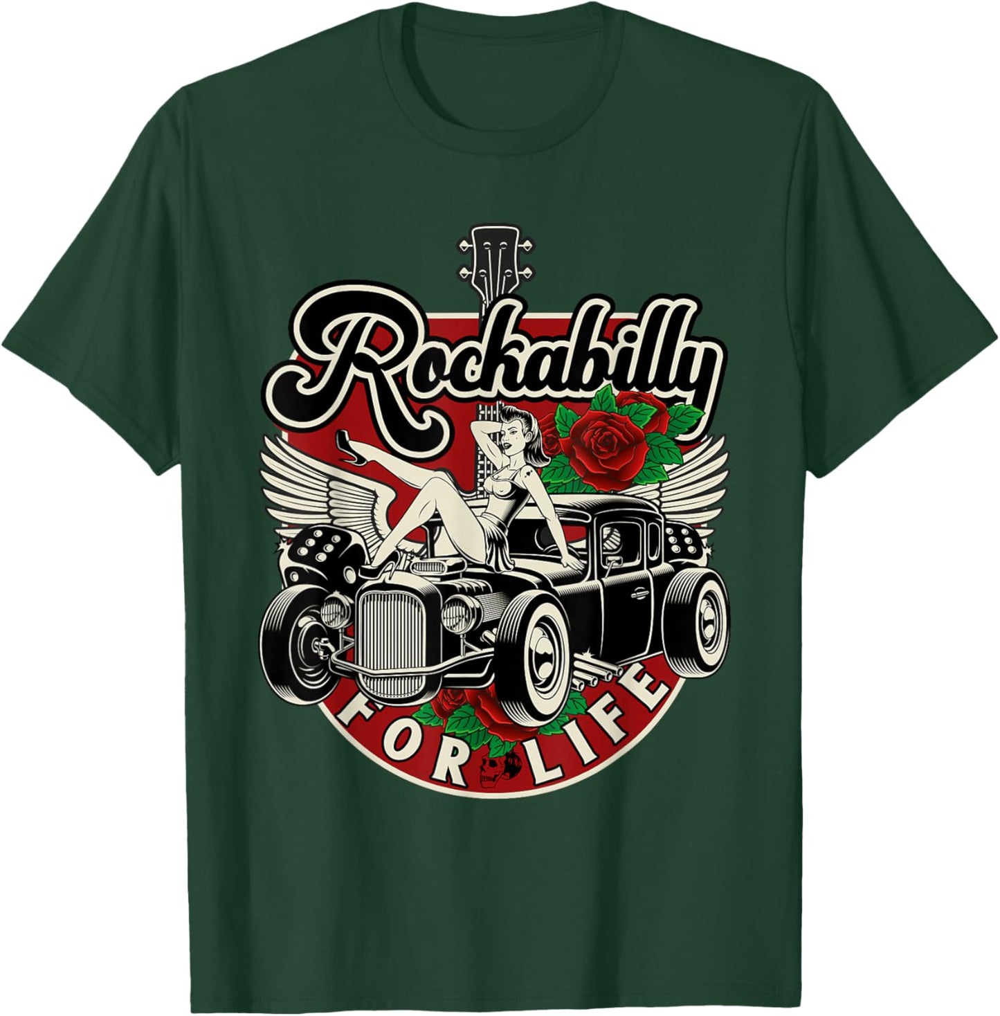 Rock 'N' Roll Kleidung u. Geschenke fr Rockabilly Vintage 50s RnR Design - Rockabilly for Life T-Shirt - T-Shirt | Forest