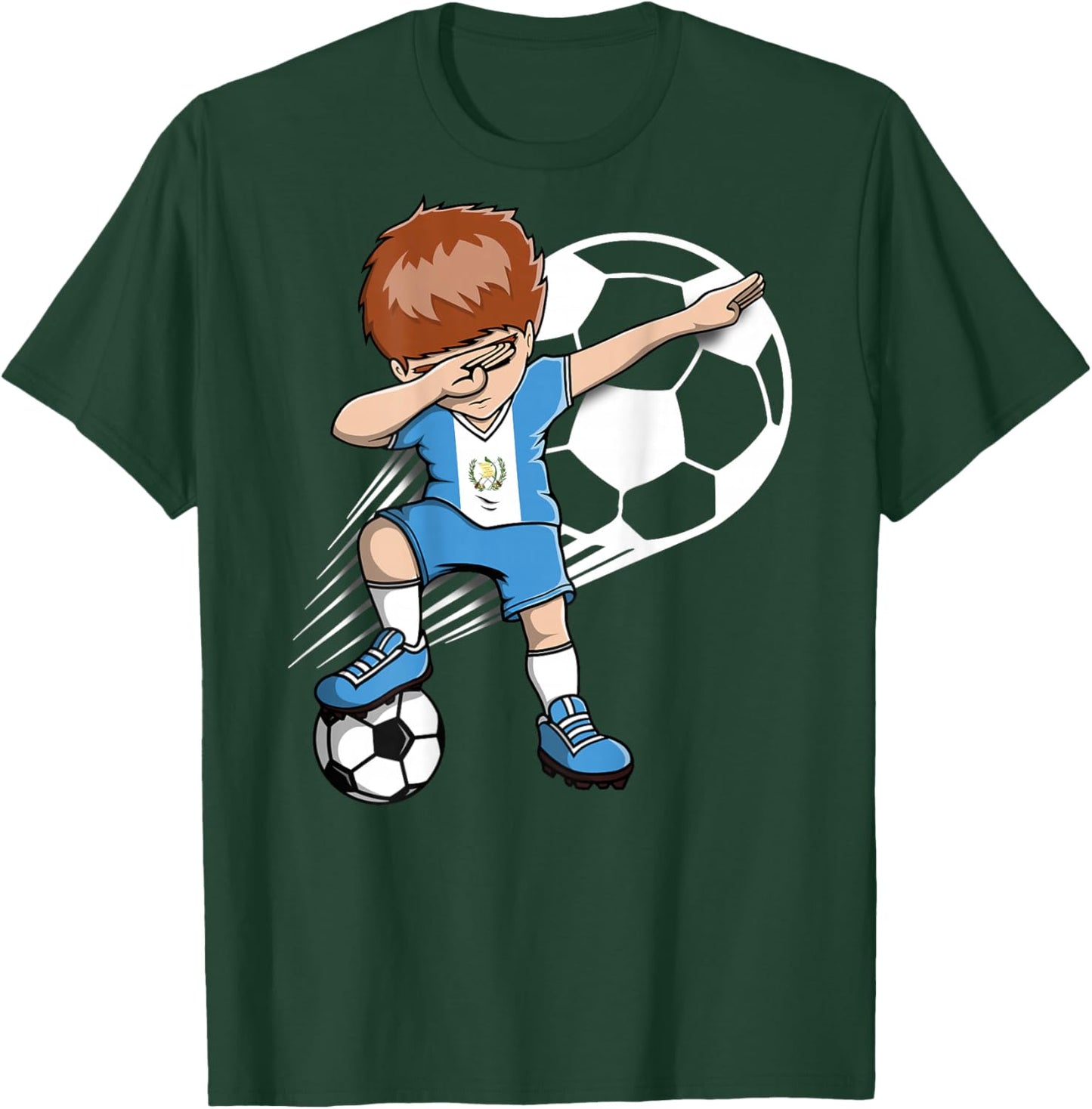 Dabbing Soccer Boy Guatemala Jersey Guatemalan Football Fans T-Shirt - T-Shirt | Forest
