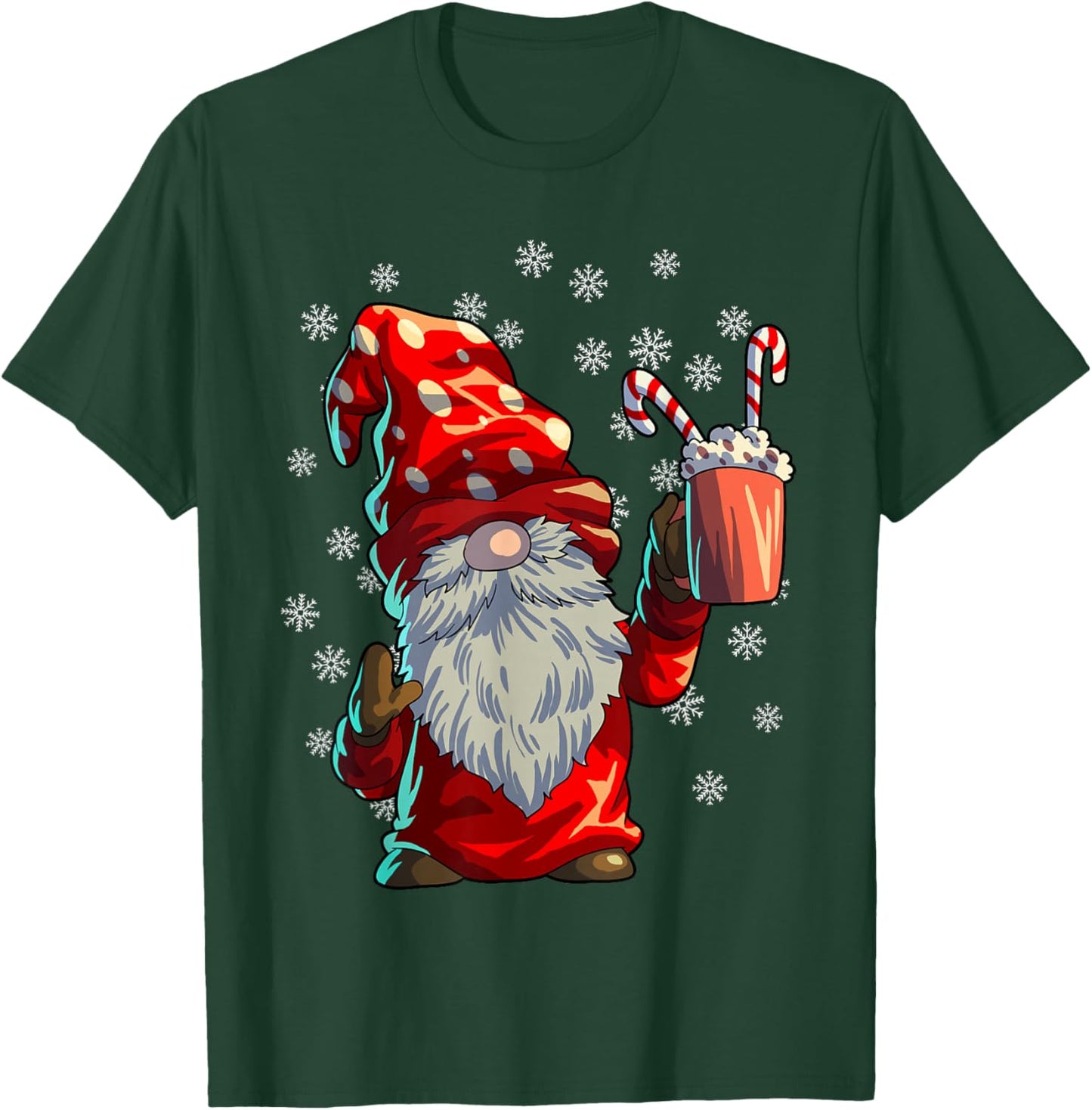 Christmas Gnome Men Women Buffalo Plaid Red Christmas T-Shirt - T-Shirt | Forest