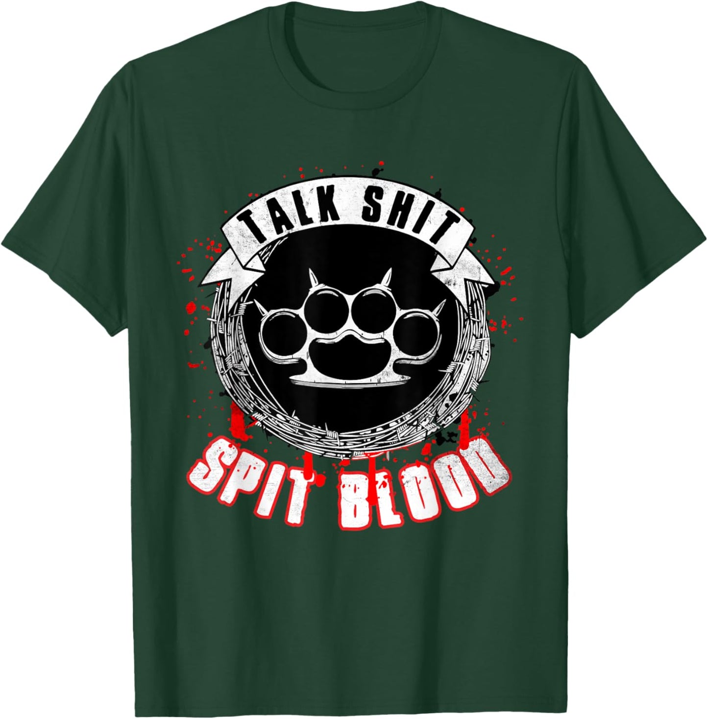 Talk Bullshit Spit Blood Biker T-Shirt - T-Shirt | Forest