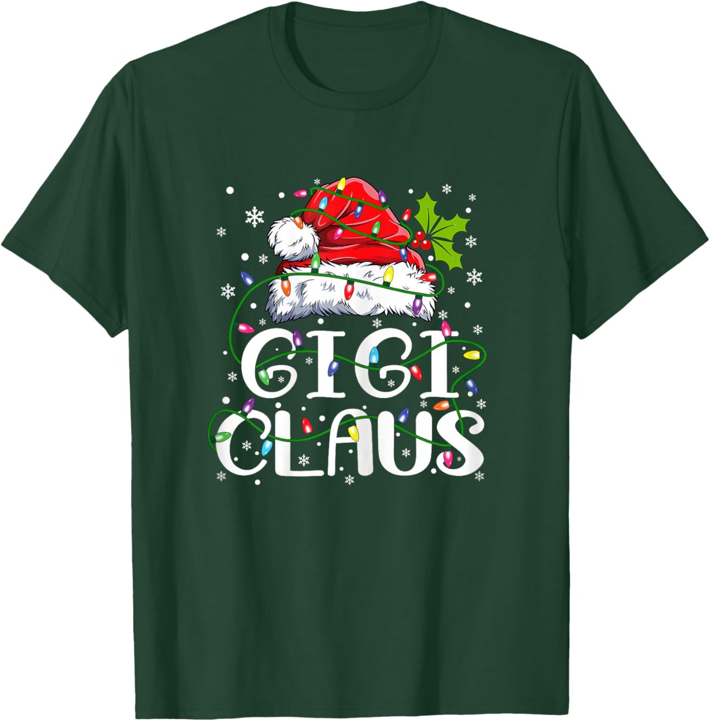 Gigi Claus Shirt Christmas Lights Pajama Family Matching T-Shirt - T-Shirt | Forest