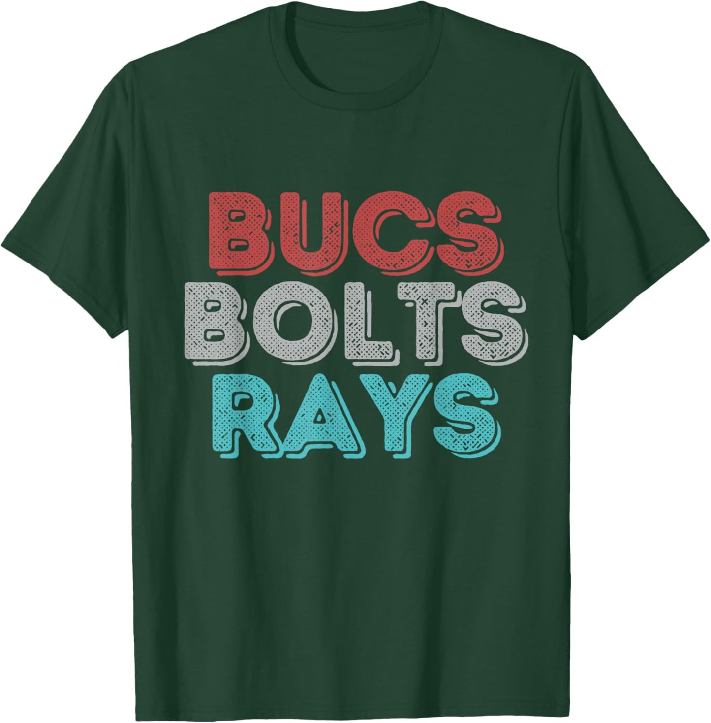 Retro Vintage Bucs Bolts Rays T-Shirt - T-Shirt | Forest