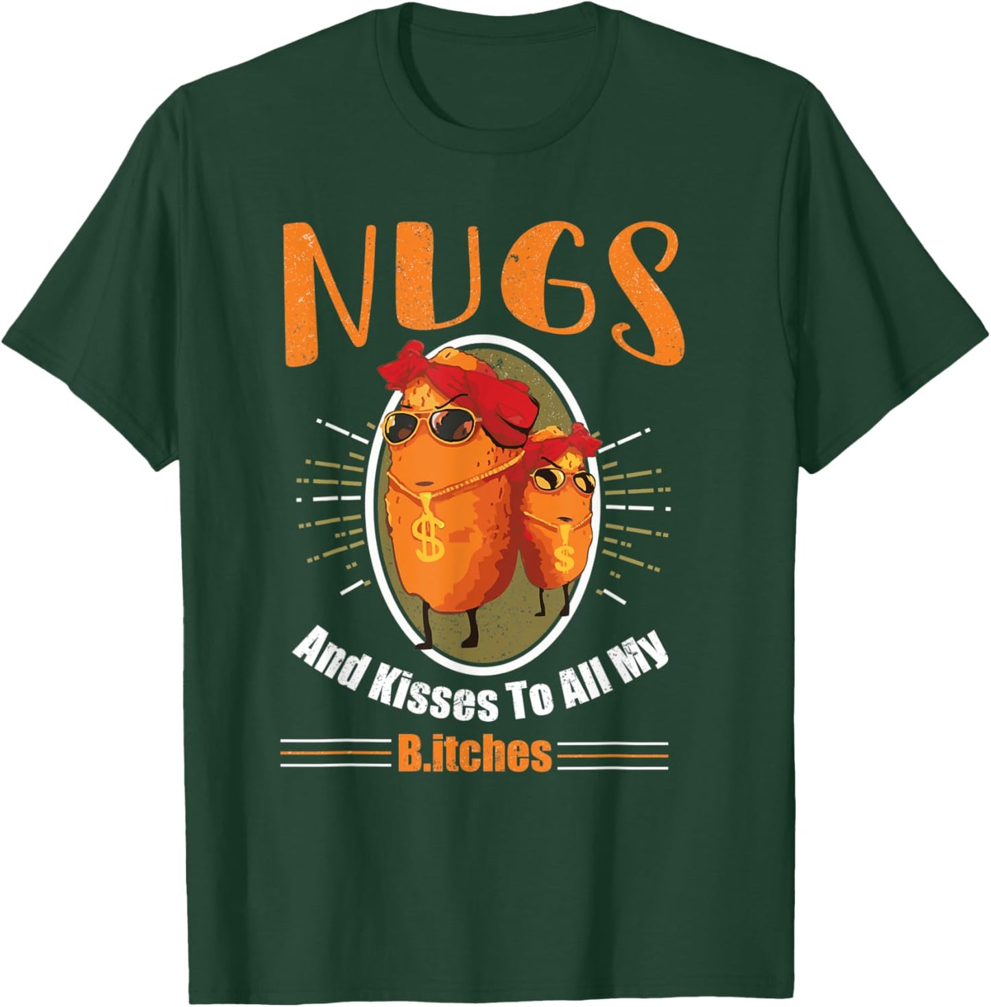 Vintage Nugs and Kisses to All my B Funny Retro T-Shirt - T-Shirt | Forest