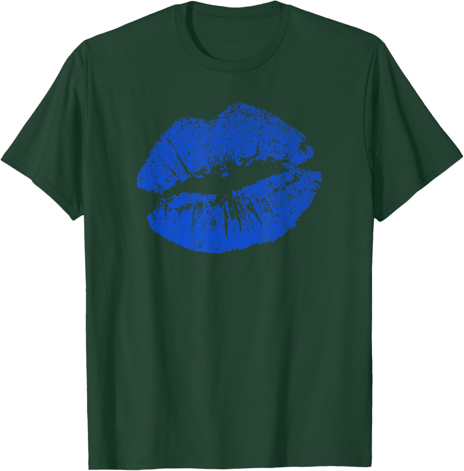 Cobalt Blue Top Women’s Sexy Lips Cute T-Shirt - T-Shirt | Forest