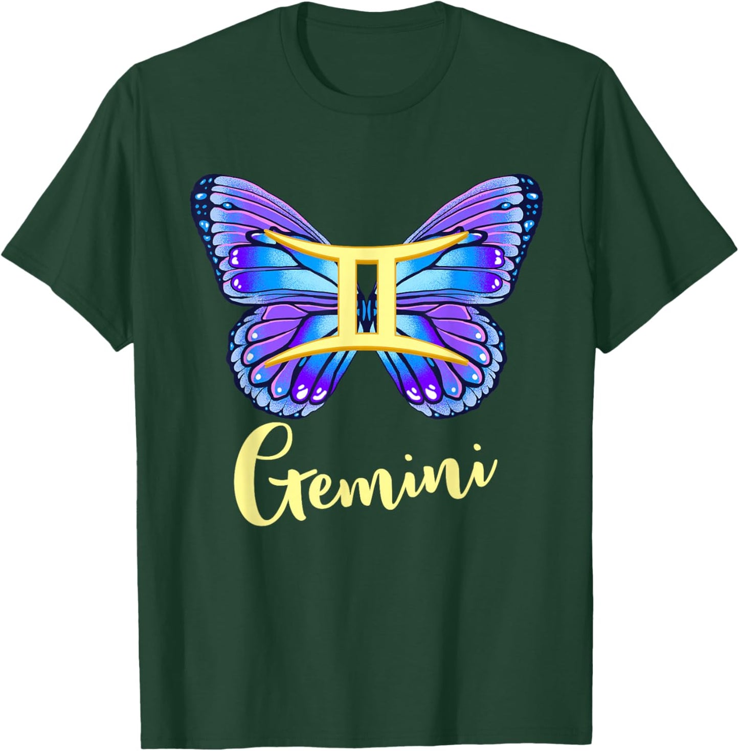 Gemini Butterfly Zodiac Sign of Butterfly Wings T-Shirt - T-Shirt | Forest