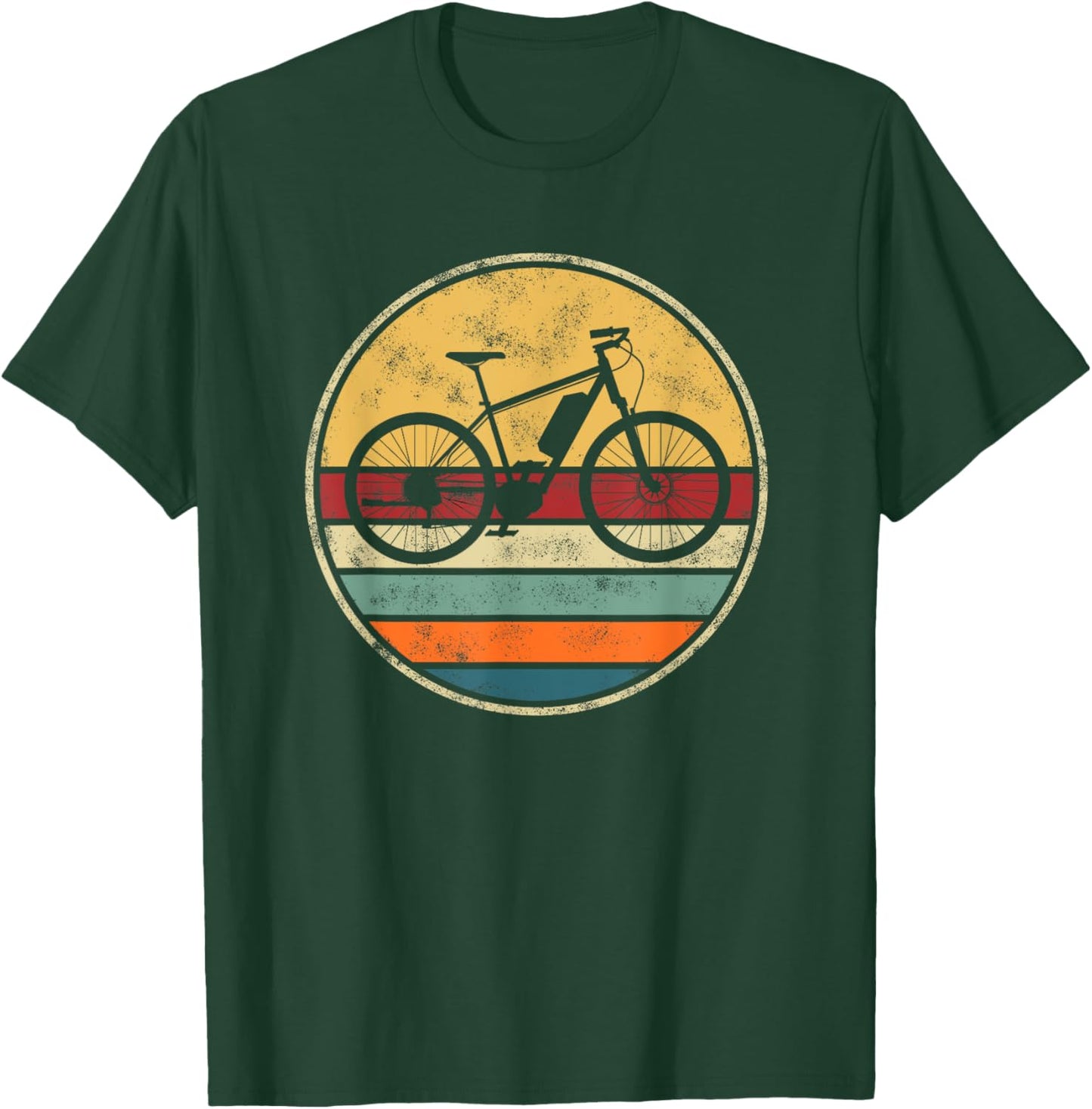 E-Bike Electric Bike E-Bicycle Retro Vintage E-Biker Cycling T-Shirt - T-Shirt | Forest
