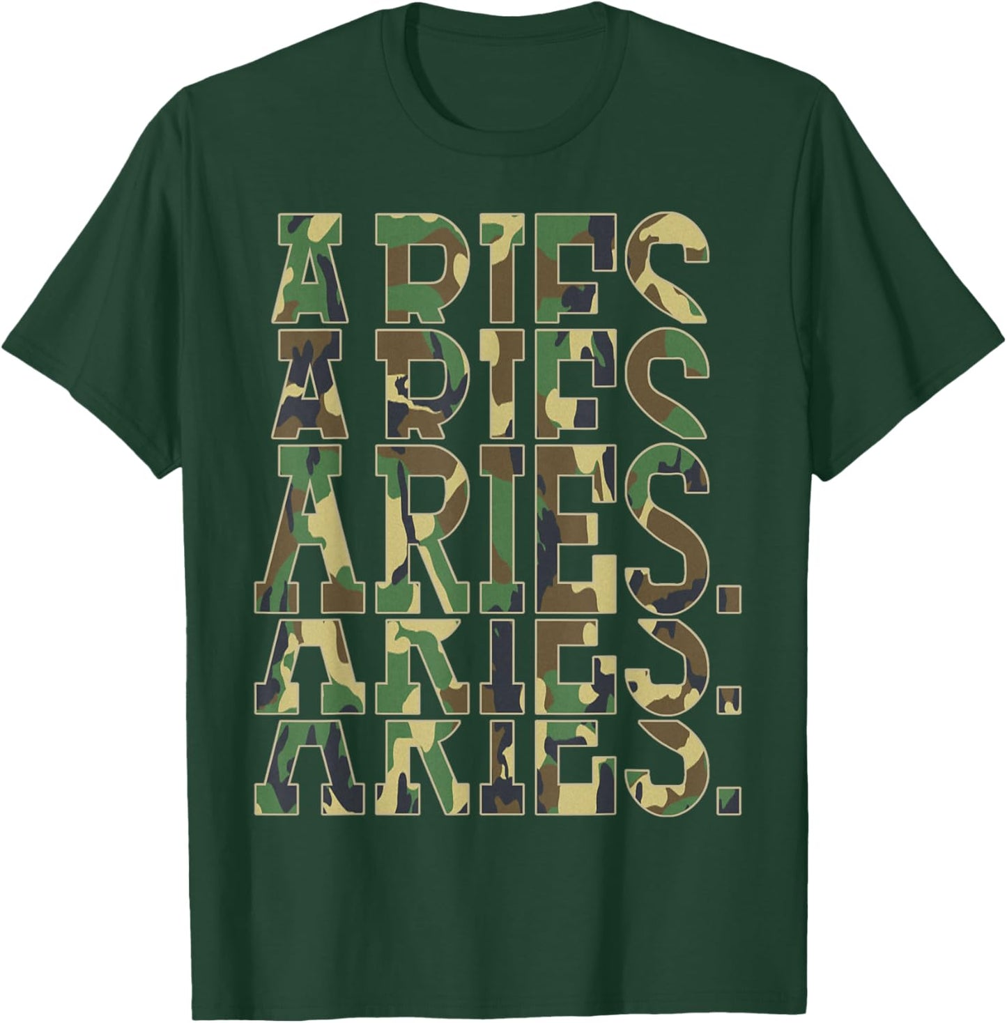 March Man April King Aries Astrology Camouflage Birthday T-Shirt - T-Shirt | Forest