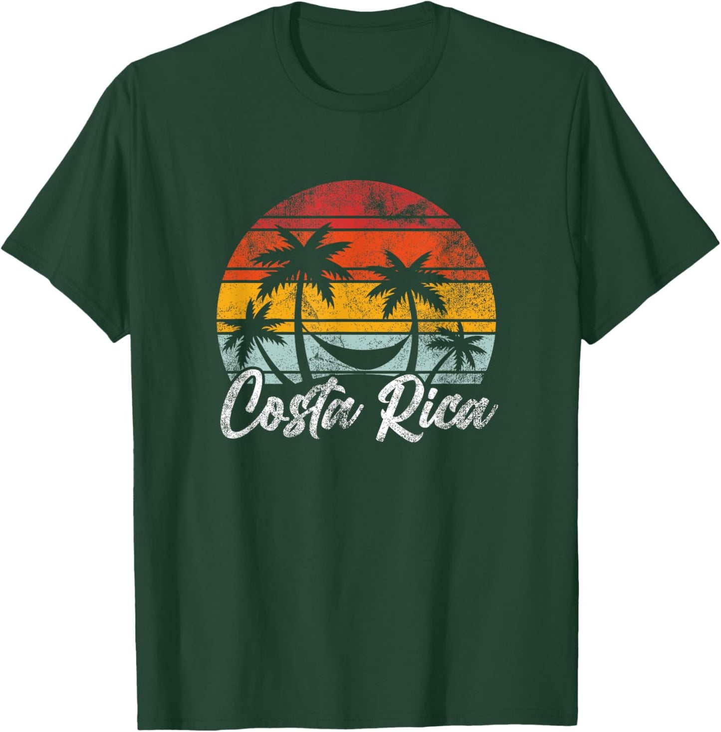 Costa Rica Vintage 70s 80s Retro Throwback Vacation Holiday T-Shirt - T-Shirt | Forest