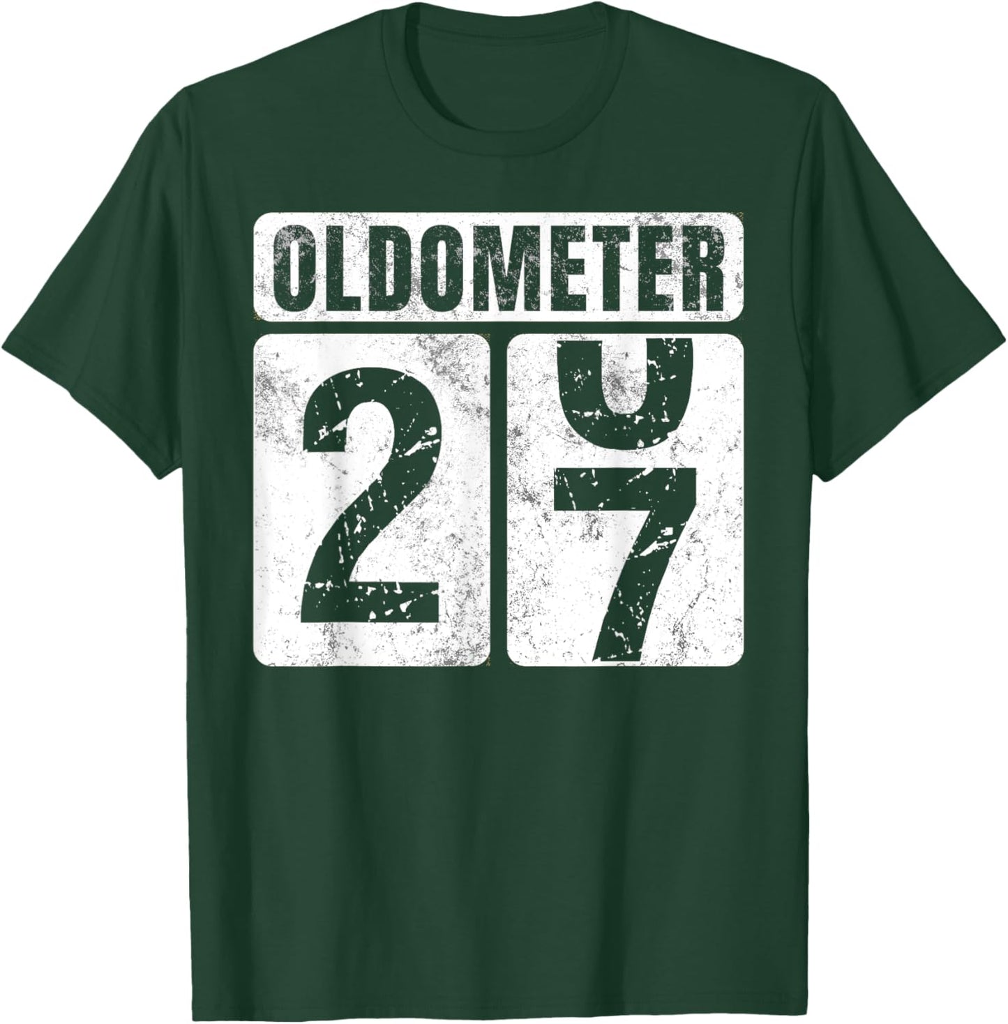 Oldometer 27 Shirt Vintage Funny 27th Birthday Gift T-Shirt - T-Shirt | Forest
