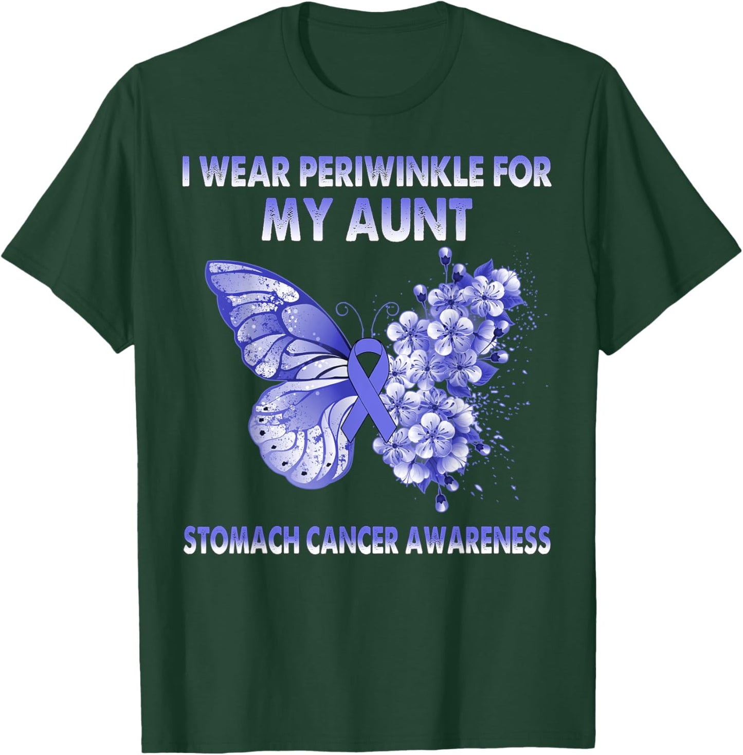 Butterfly I Wear Periwinkle For My Aunt Stomach Cancer T-Shirt - T-Shirt | Forest