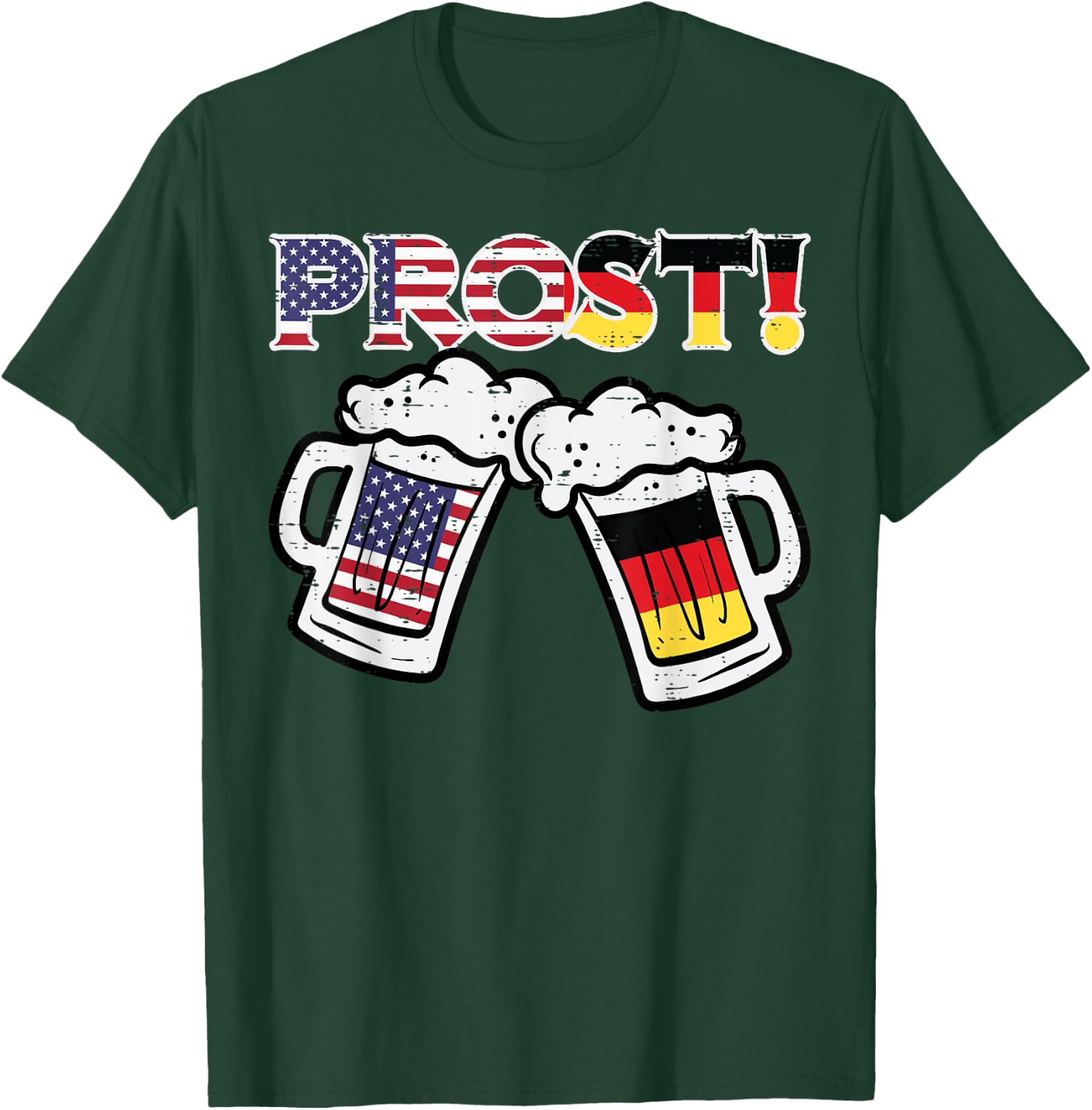 Oktoberfest US German Flag Mug Prost Bavarian Dad Men Women T-Shirt - T-Shirt | Forest